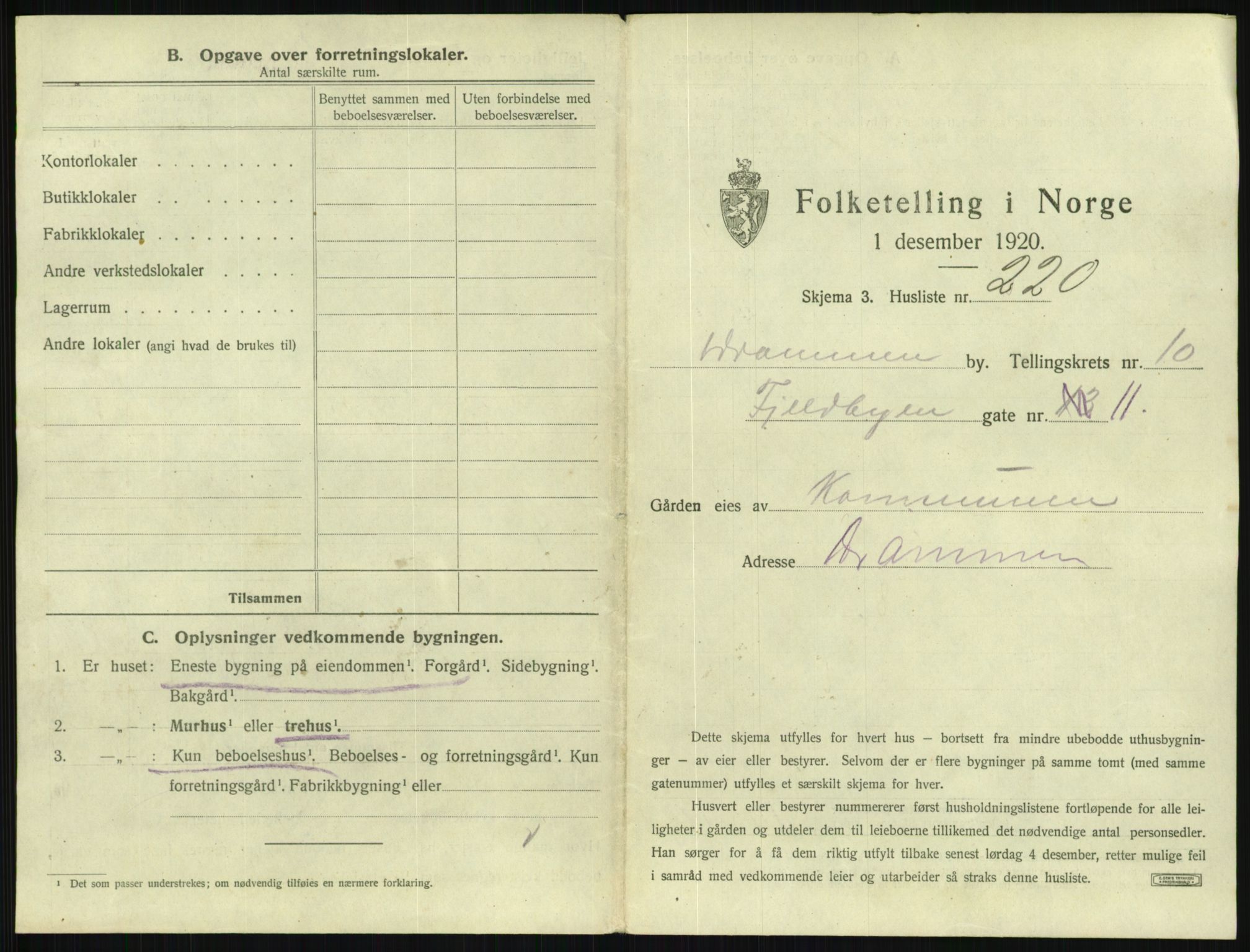 SAKO, 1920 census for Drammen, 1920, p. 5144