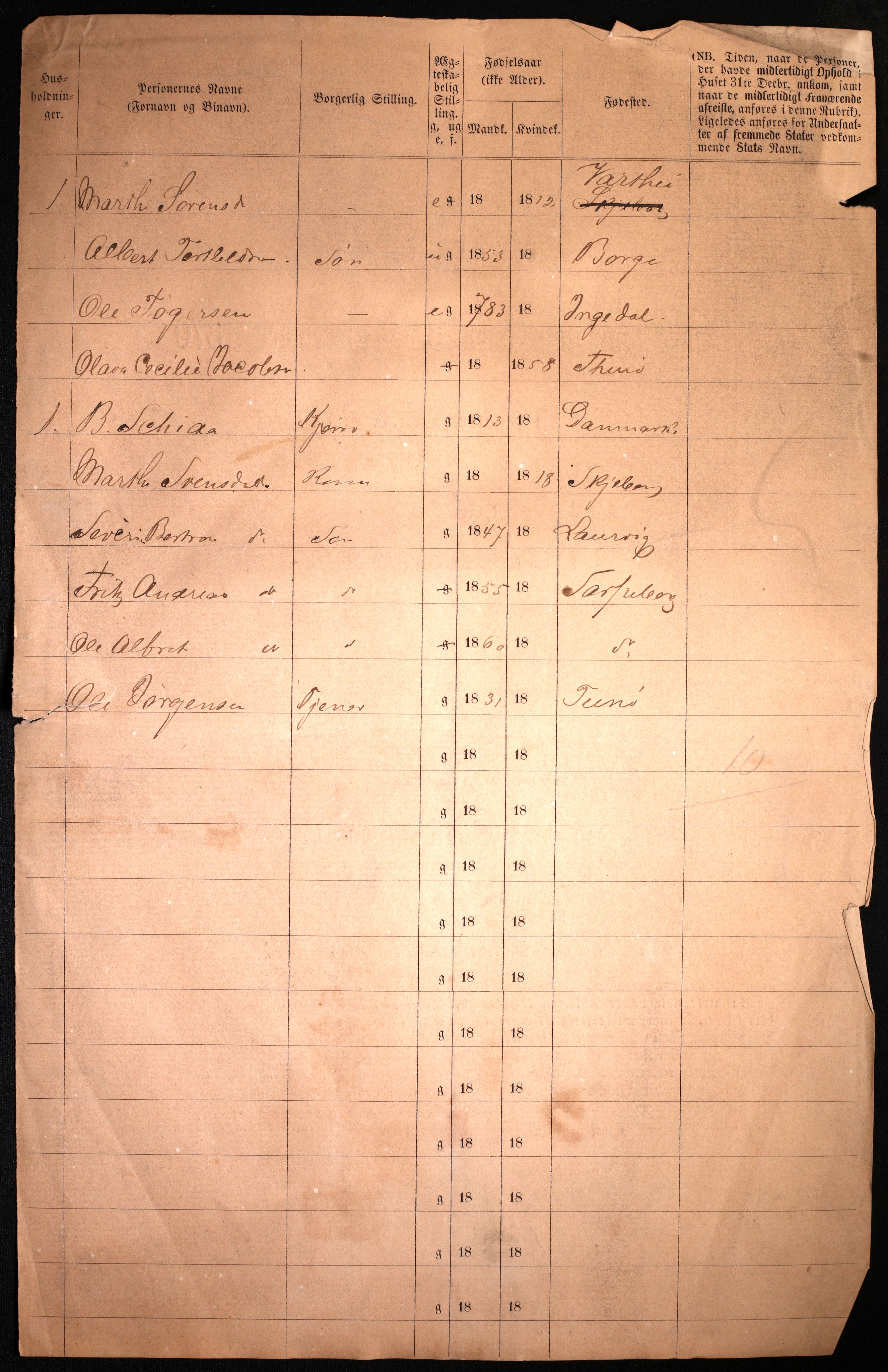 RA, 1870 census for 0102 Sarpsborg, 1870, p. 608