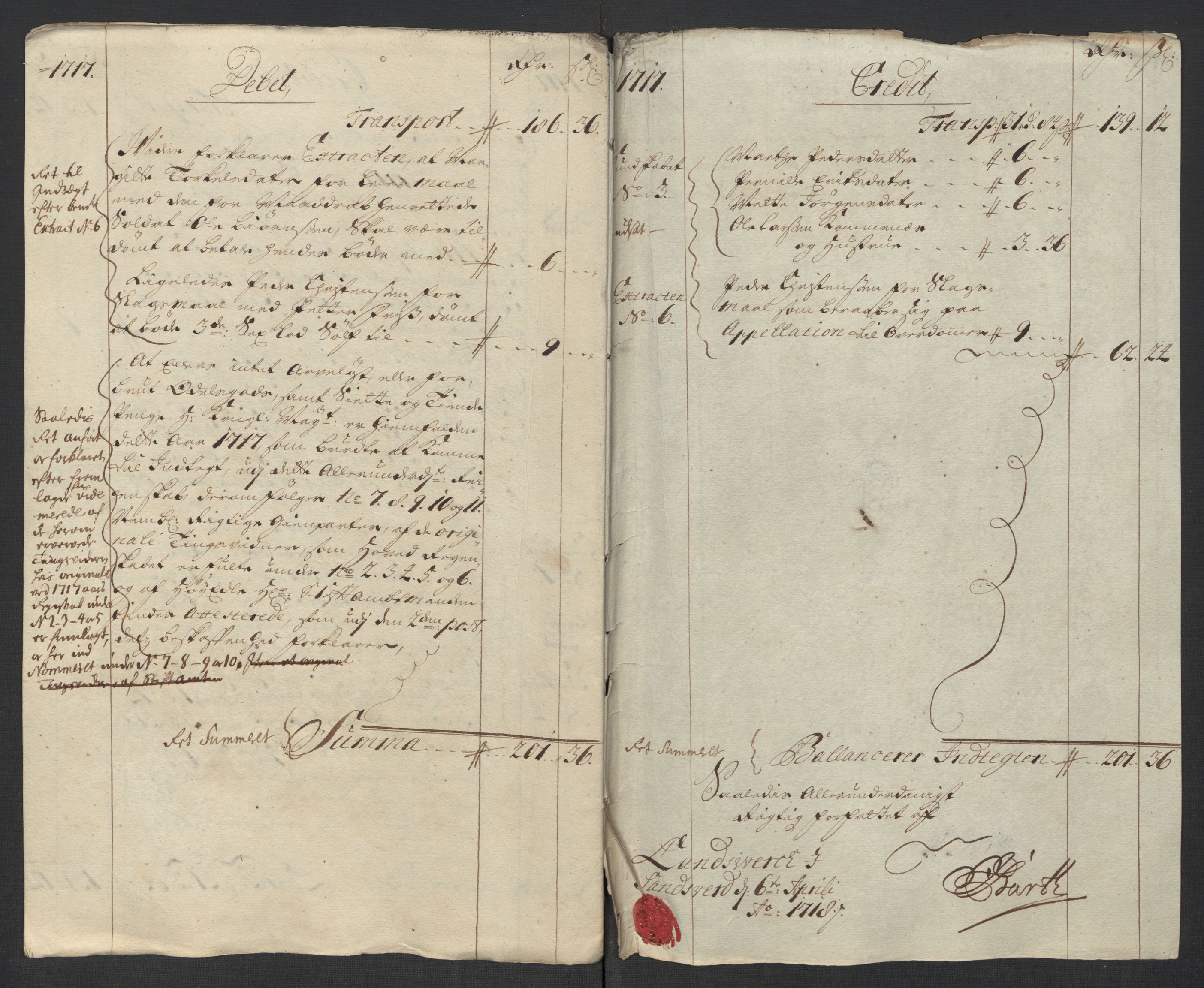 Rentekammeret inntil 1814, Reviderte regnskaper, Fogderegnskap, AV/RA-EA-4092/R24/L1593: Fogderegnskap Numedal og Sandsvær, 1717, p. 271