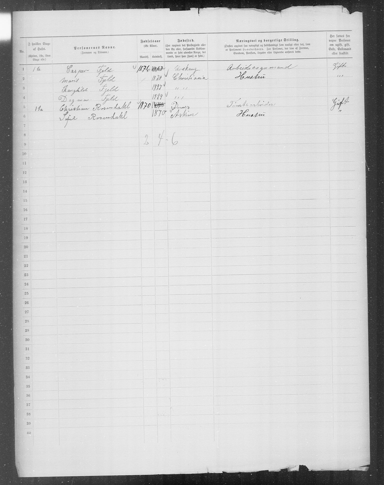 OBA, Municipal Census 1899 for Kristiania, 1899, p. 8521