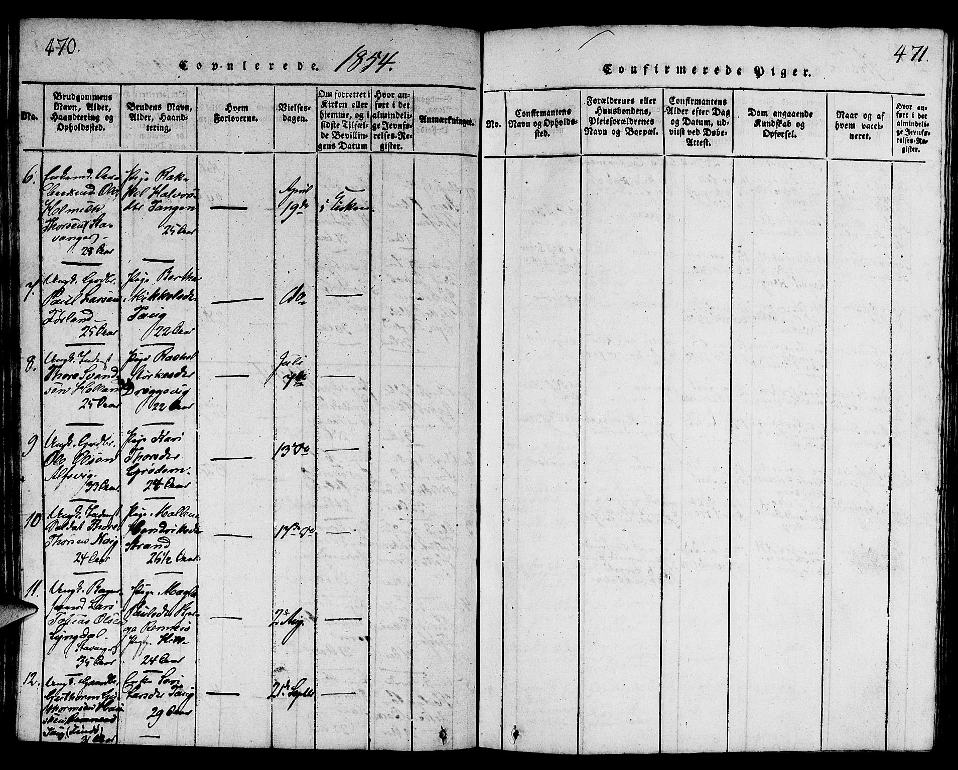 Strand sokneprestkontor, AV/SAST-A-101828/H/Ha/Hab/L0001: Parish register (copy) no. B 1, 1816-1854, p. 470-471