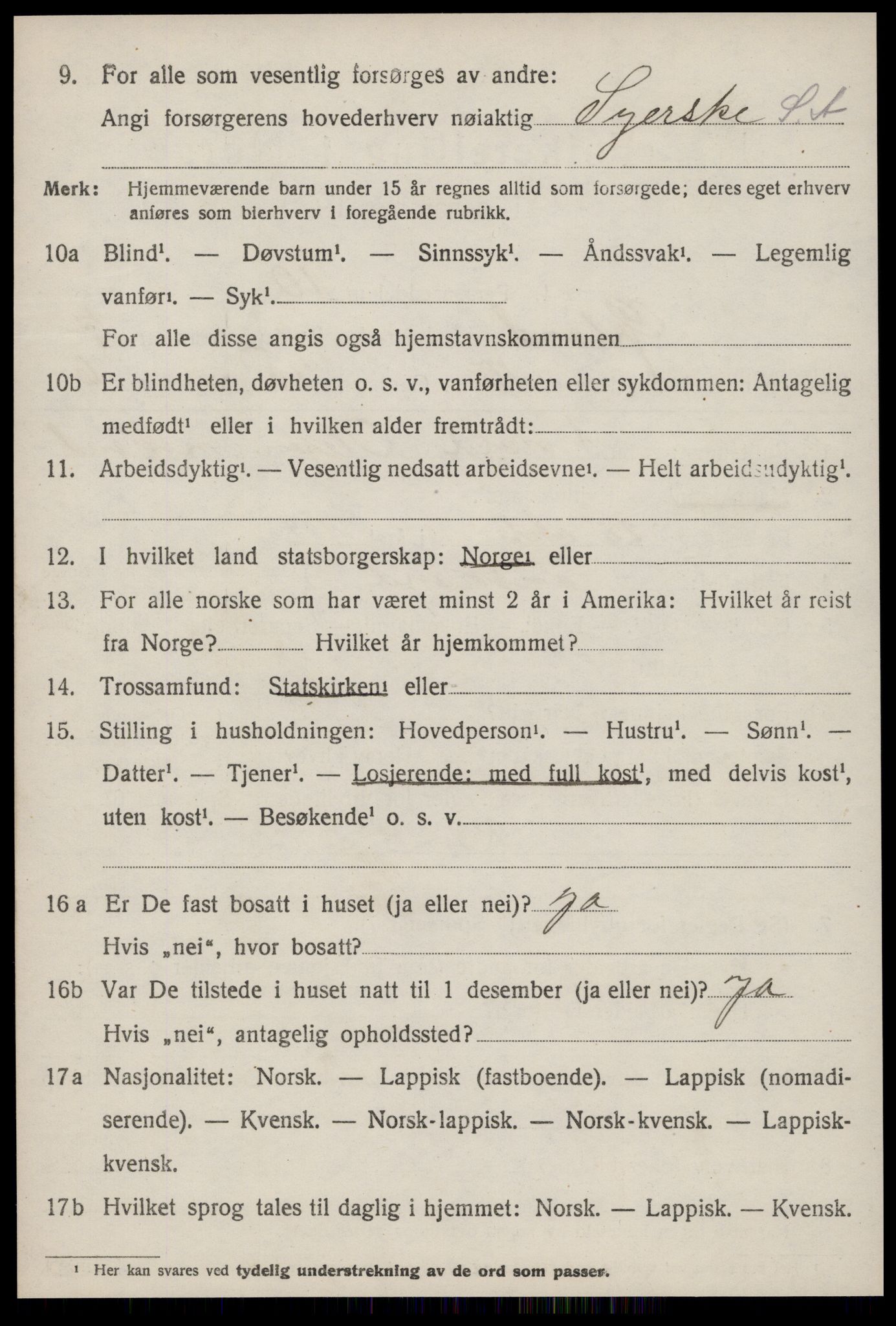 SAT, 1920 census for Ørland, 1920, p. 6254