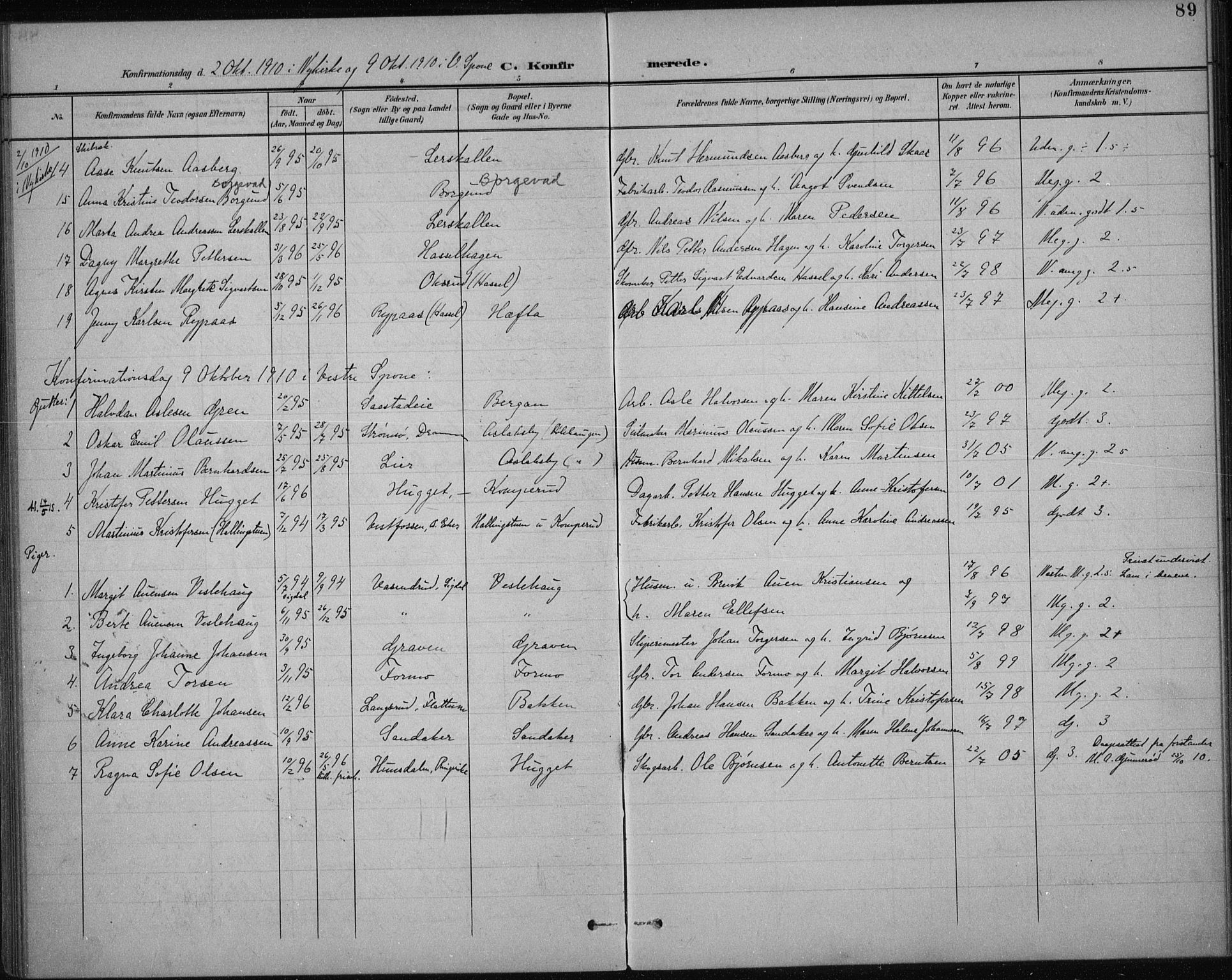 Modum kirkebøker, AV/SAKO-A-234/F/Fa/L0017: Parish register (official) no. 17, 1900-1915, p. 89