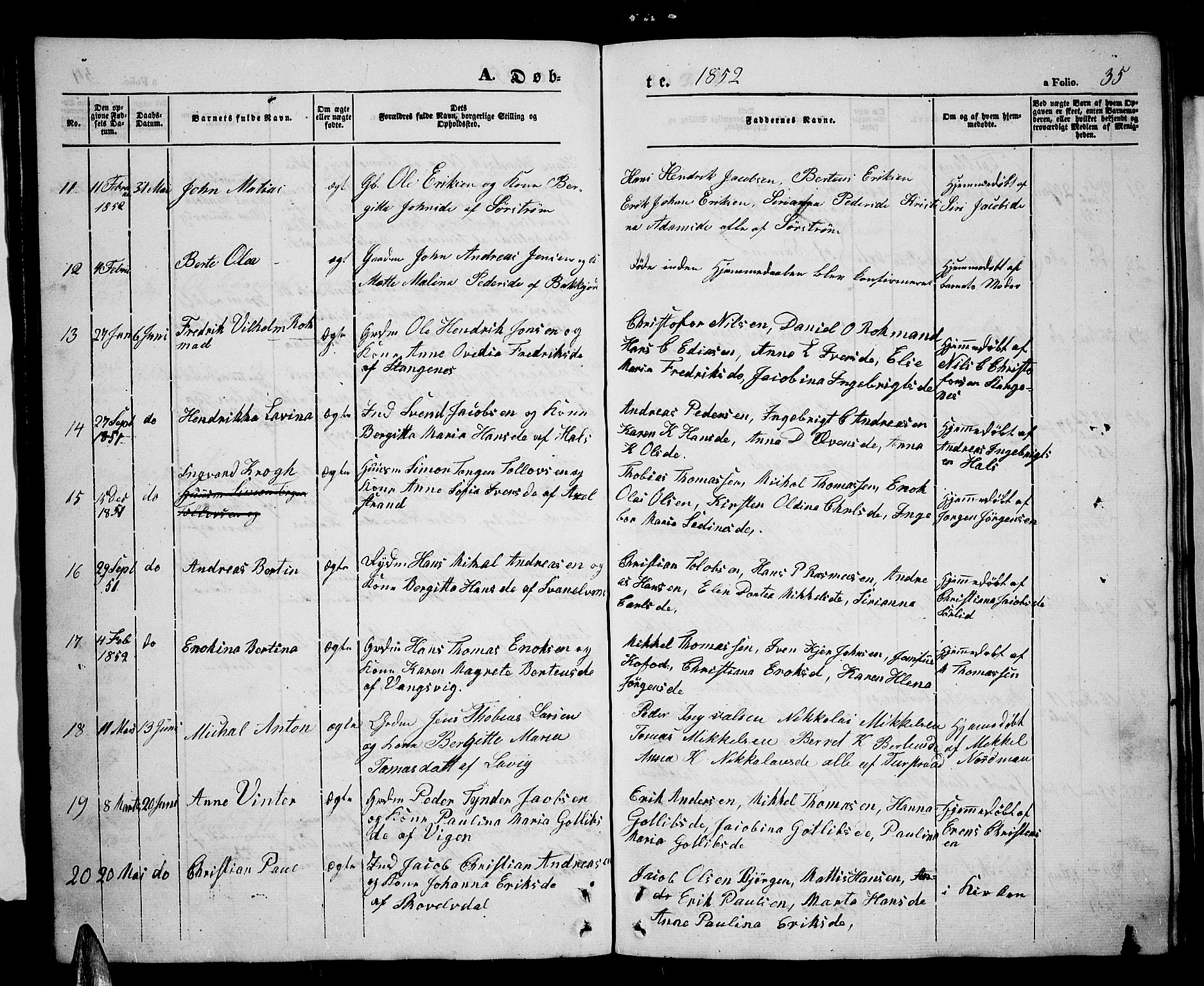 Tranøy sokneprestkontor, SATØ/S-1313/I/Ia/Iab/L0002klokker: Parish register (copy) no. 2, 1847-1860, p. 35