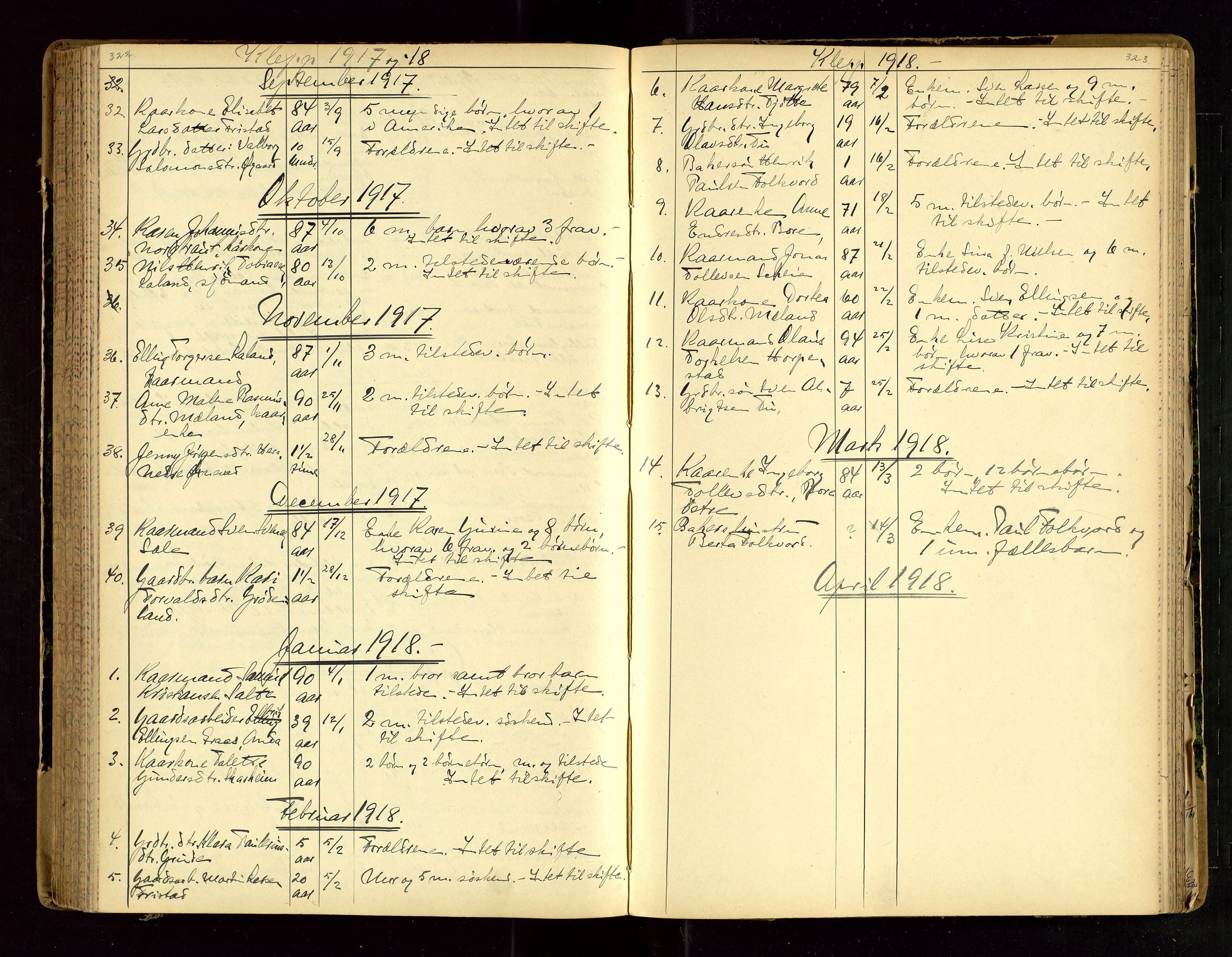 Jæren sorenskriveri, AV/SAST-A-100310/01/5/52/52B/L0003: DØDSFALLPROTOKOLL, 1910-1916, p. 322-323