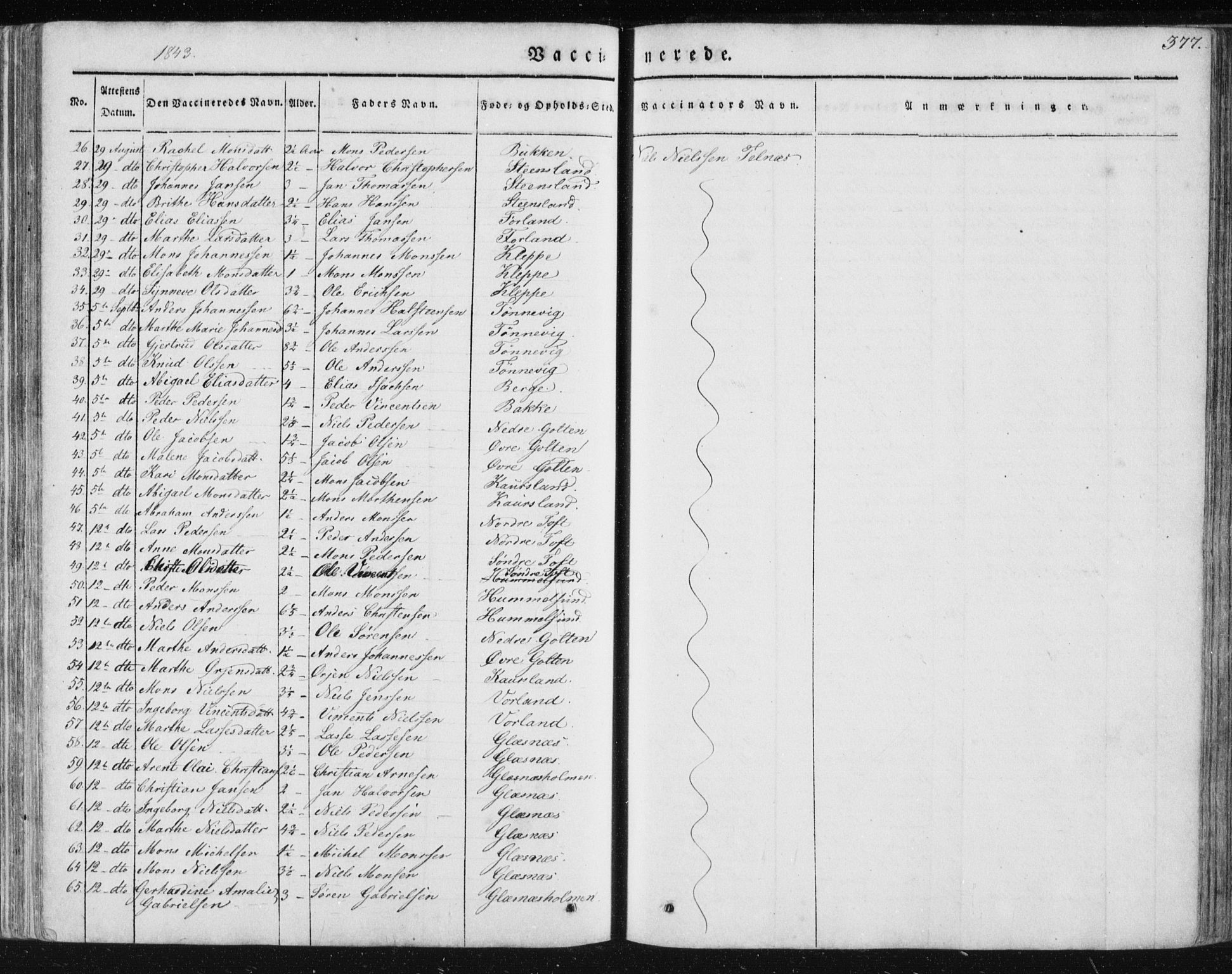 Sund sokneprestembete, SAB/A-99930: Parish register (official) no. A 13, 1835-1849, p. 377