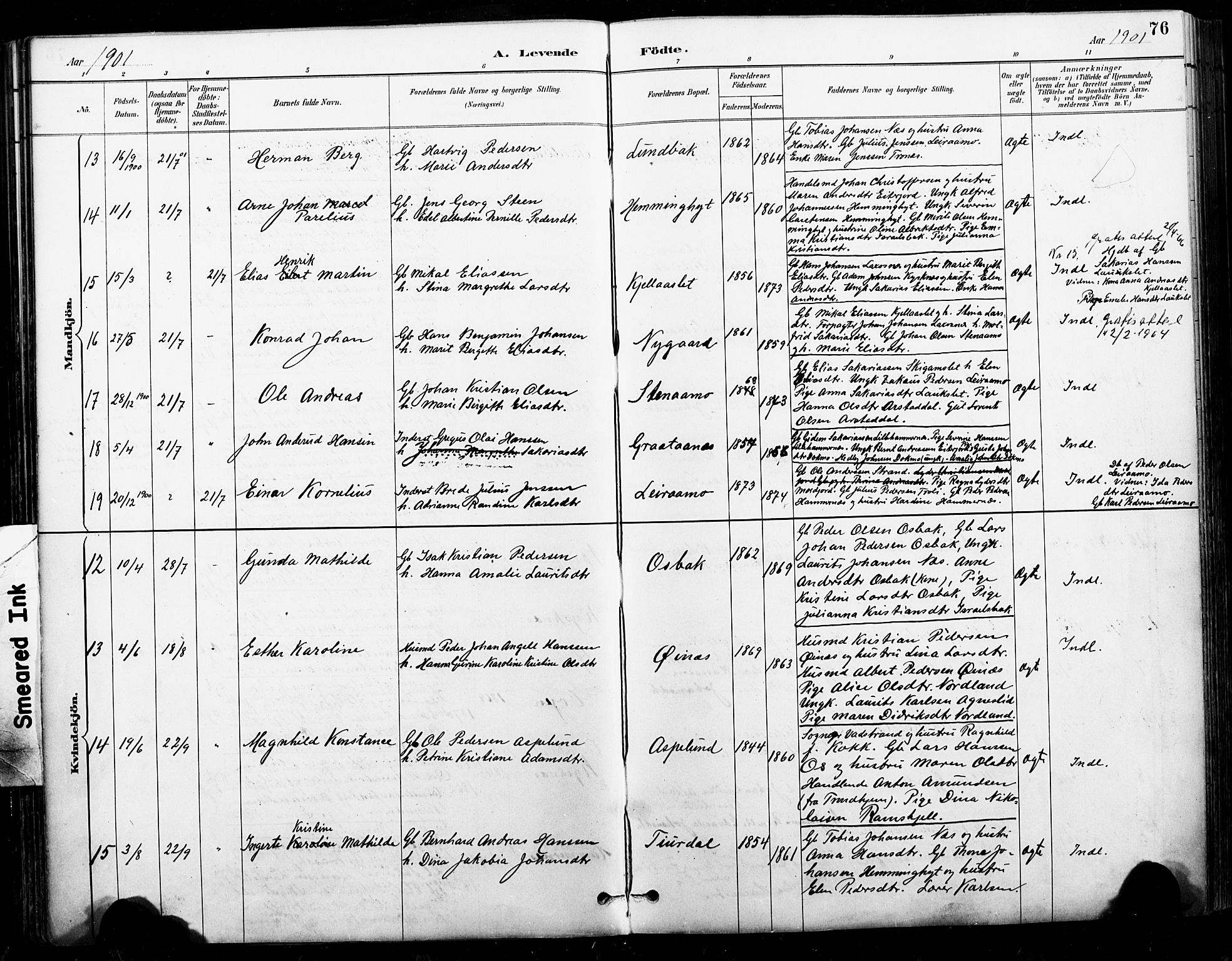 Ministerialprotokoller, klokkerbøker og fødselsregistre - Nordland, AV/SAT-A-1459/846/L0646: Parish register (official) no. 846A04, 1887-1901, p. 76