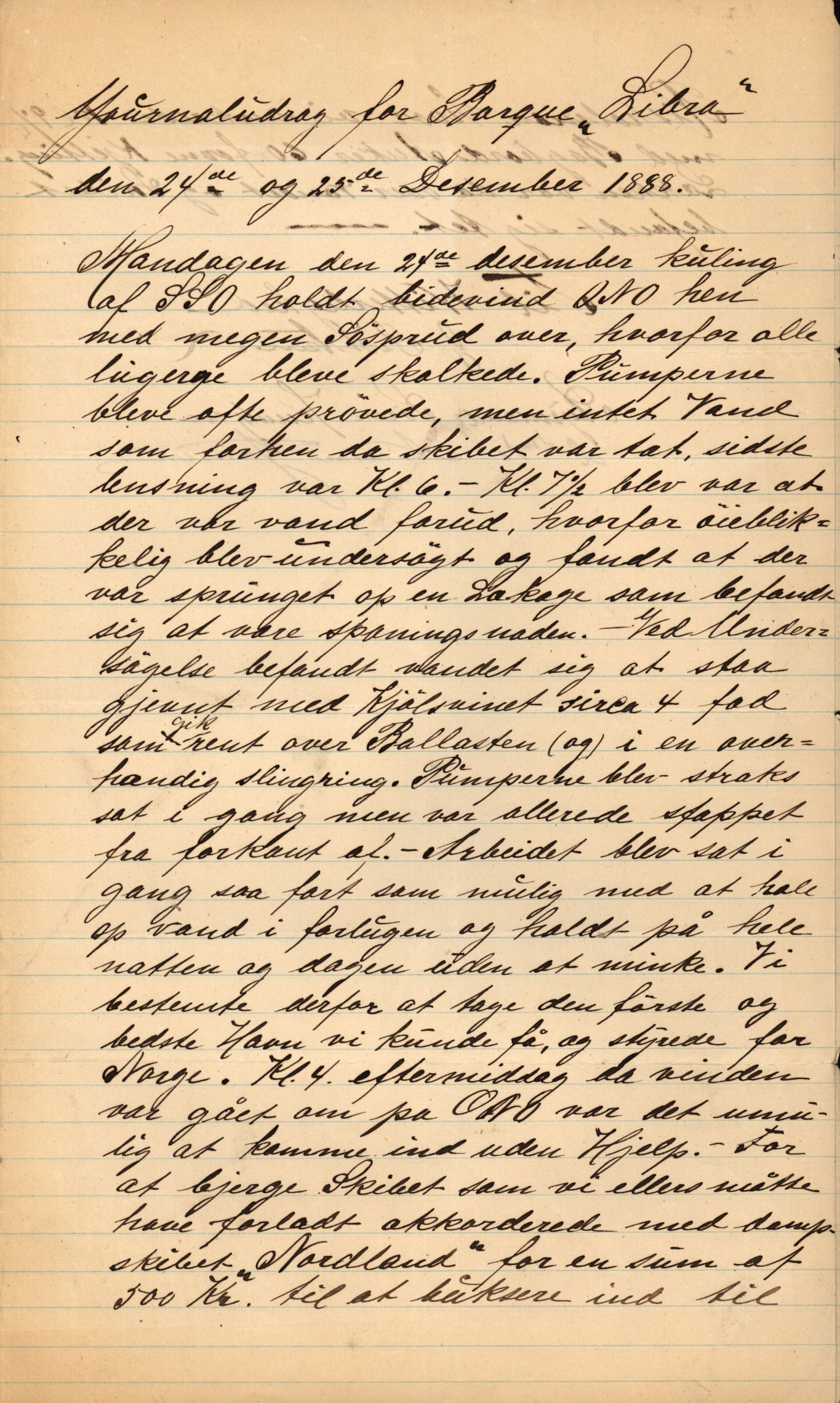 Pa 63 - Østlandske skibsassuranceforening, VEMU/A-1079/G/Ga/L0021/0005: Havaridokumenter / Haabet, Louise, Kvik, Libra, Kongsek, Ispilen, 1888, p. 20