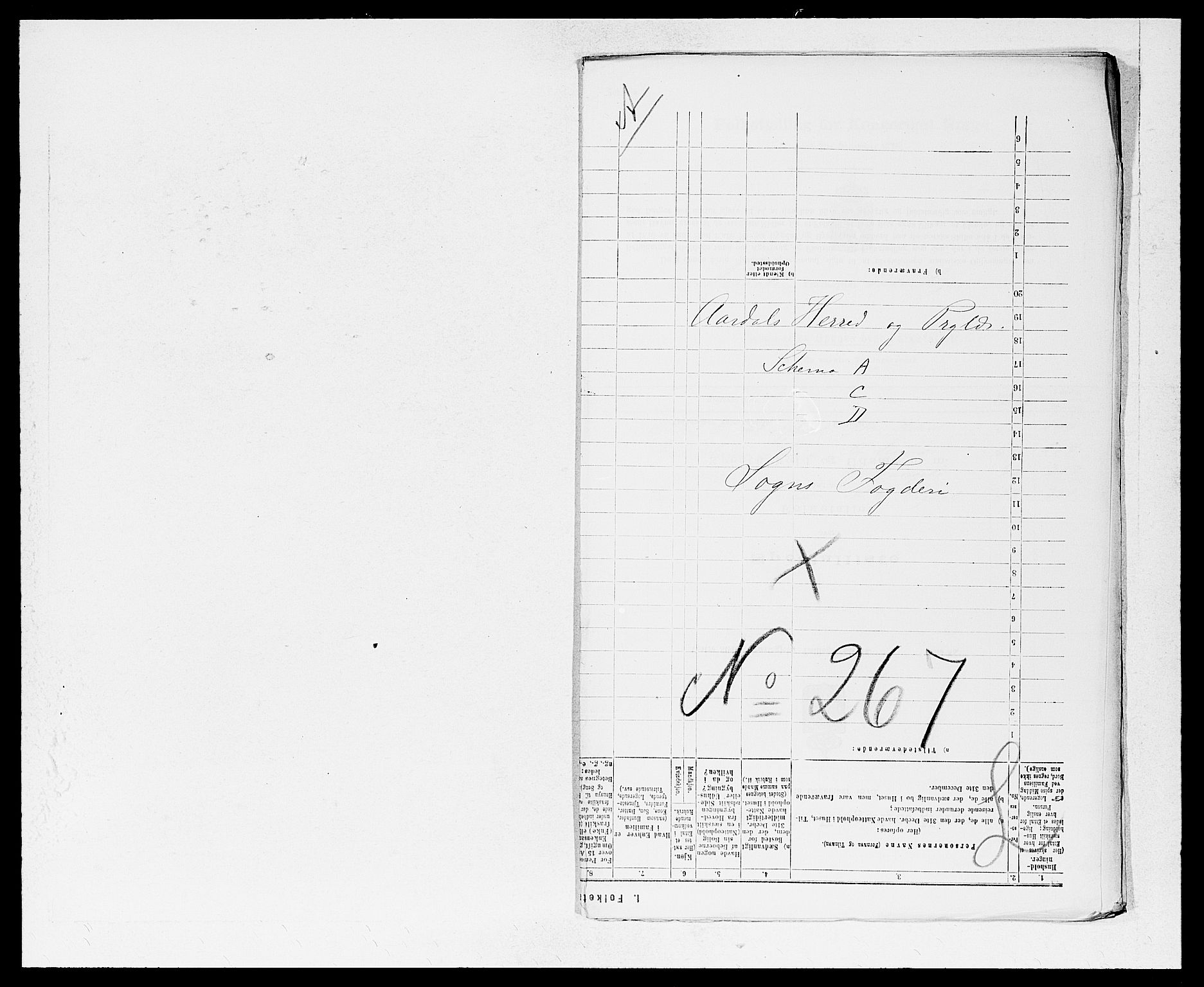 SAB, 1875 census for 1424P Årdal, 1875, p. 1