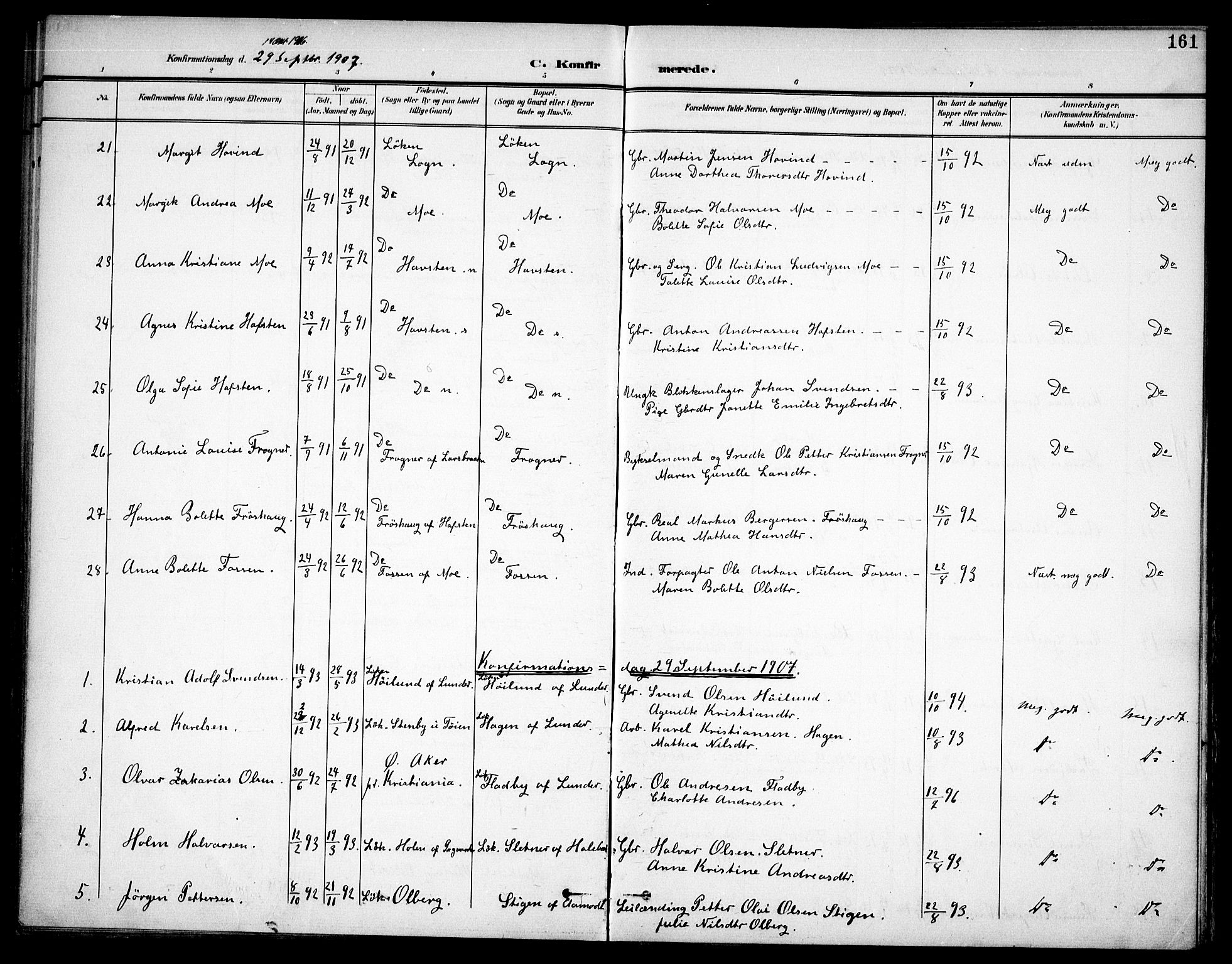 Høland prestekontor Kirkebøker, SAO/A-10346a/F/Fa/L0015: Parish register (official) no. I 15, 1897-1912, p. 161