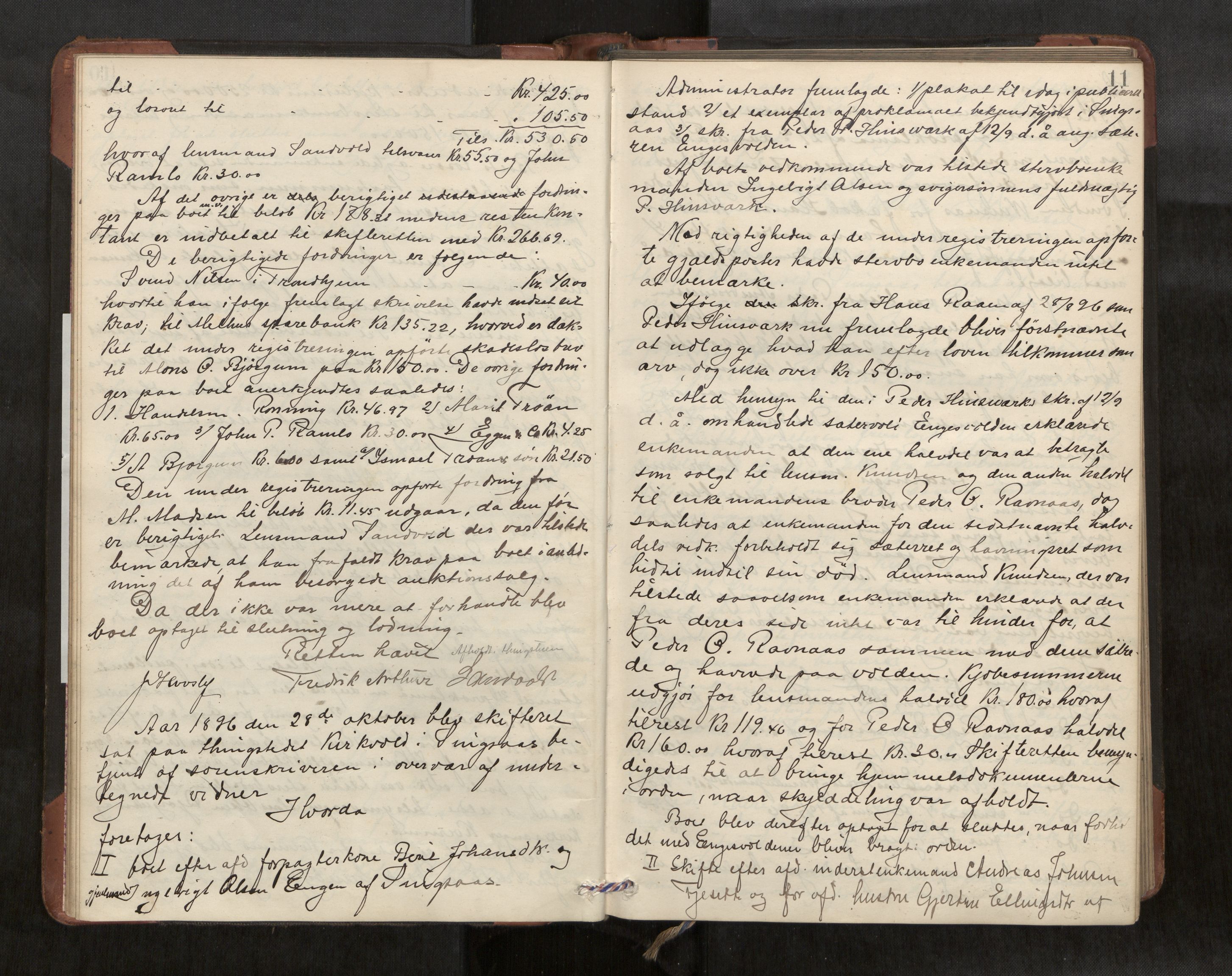 Gauldal sorenskriveri, AV/SAT-A-0014/1/3/3B/L0004: Skiftebehandlingsprotokoll, 1896-1905, p. 11