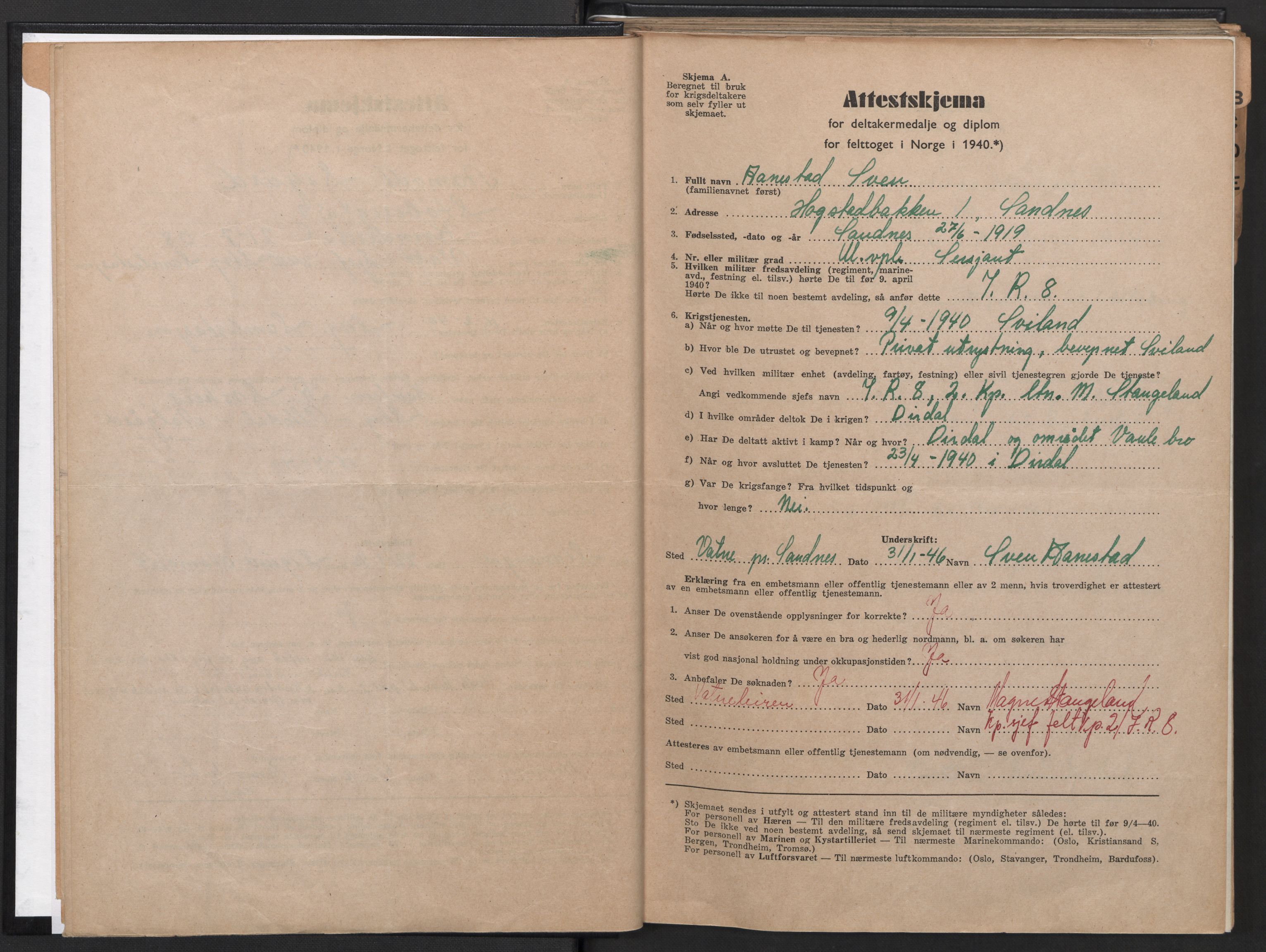 Forsvaret, Rogaland infanteriregiment nr. 8, AV/RA-RAFA-3374/D/Dc/L0001: Saksarkiv nr. 532, 1946, p. 8