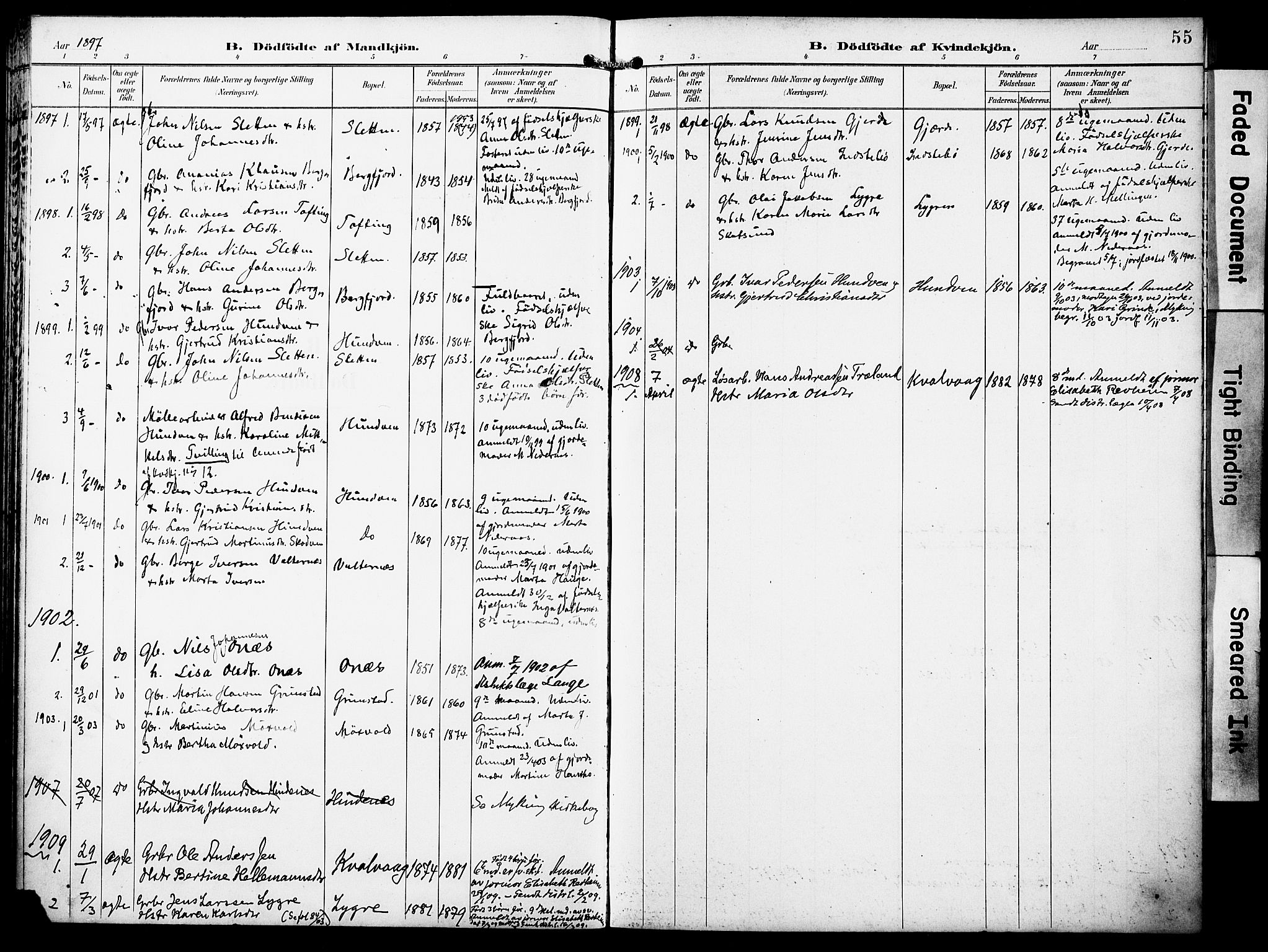 Lindås Sokneprestembete, AV/SAB-A-76701/H/Haa/Haae/L0002: Parish register (official) no. E 2, 1897-1912, p. 55