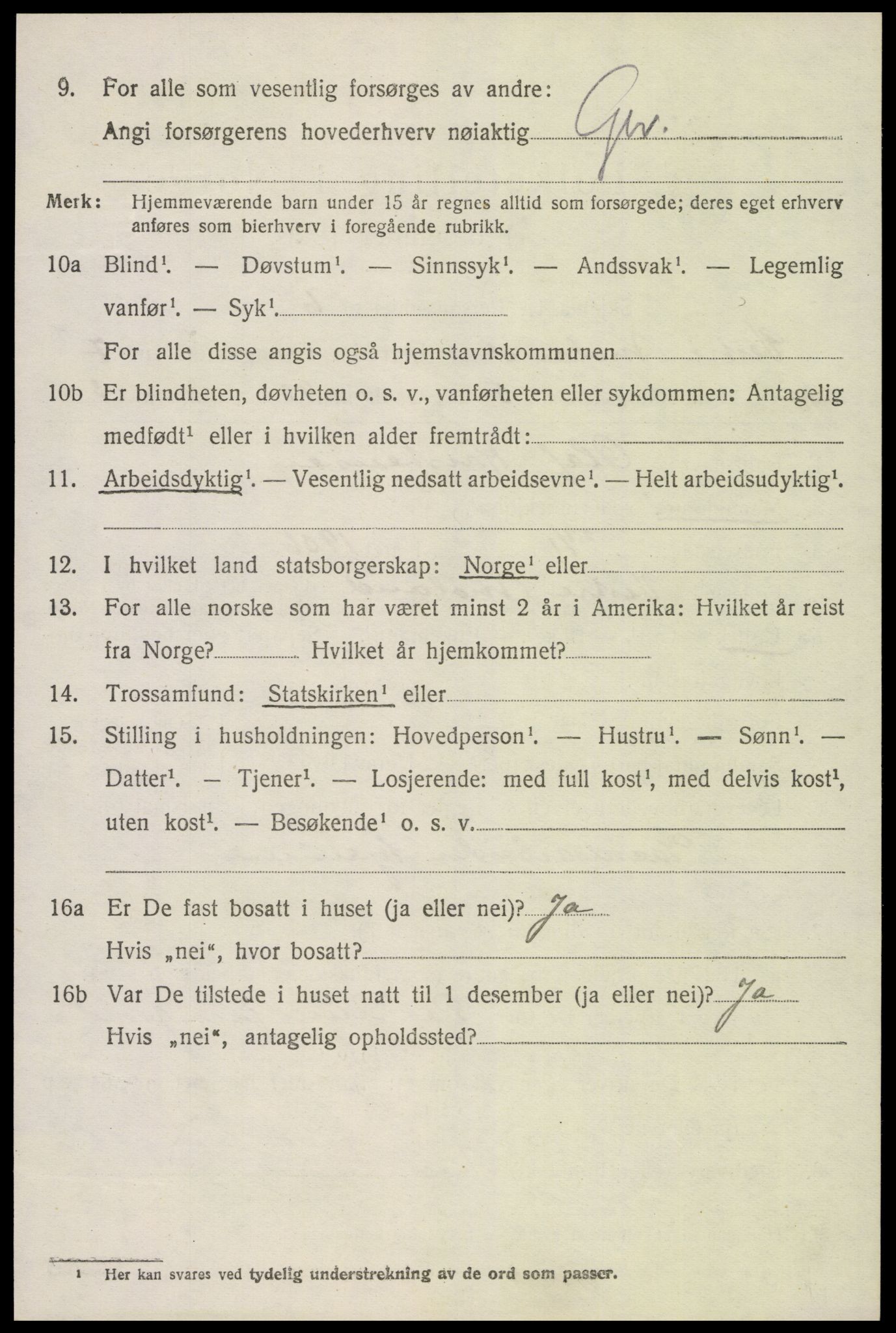 SAK, 1920 census for Vestre Moland, 1920, p. 4846