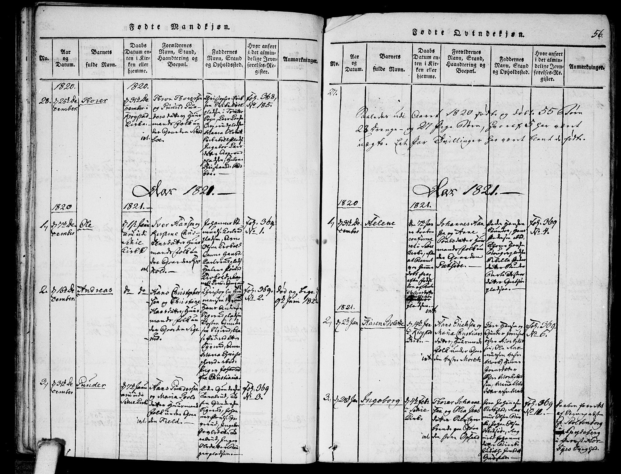 Kråkstad prestekontor Kirkebøker, SAO/A-10125a/F/Fa/L0003: Parish register (official) no. I 3, 1813-1824, p. 56