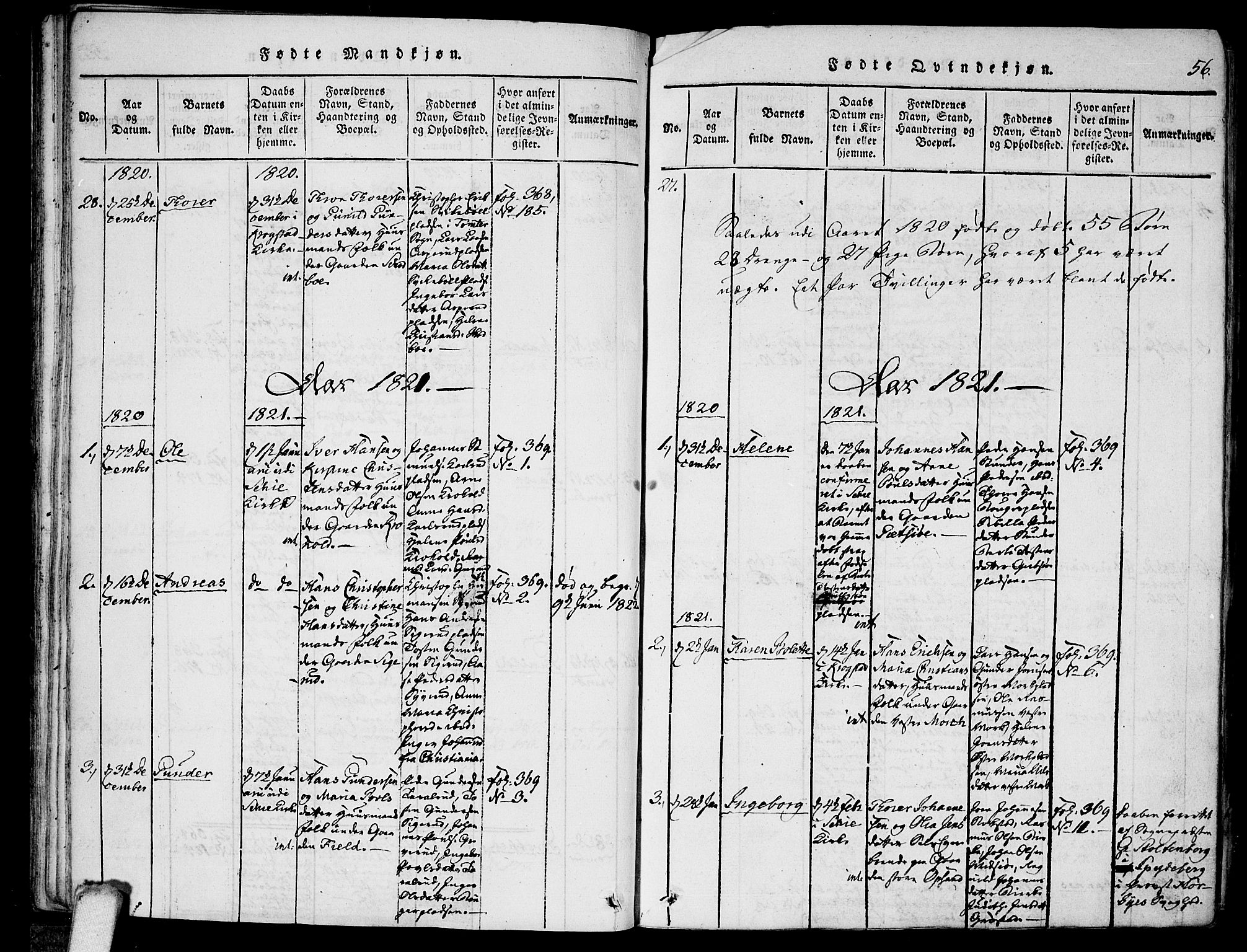 Kråkstad prestekontor Kirkebøker, AV/SAO-A-10125a/F/Fa/L0003: Parish register (official) no. I 3, 1813-1824, p. 56