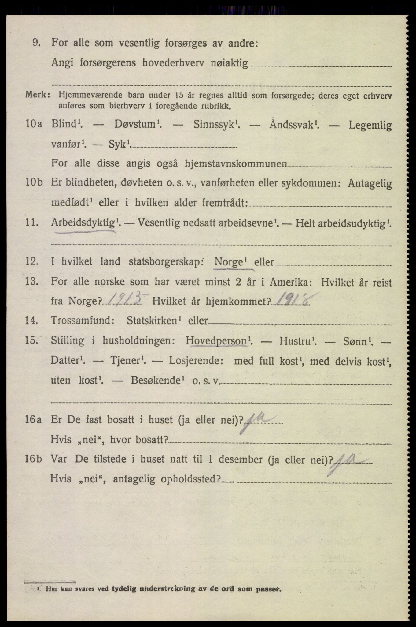 SAK, 1920 census for Fjære, 1920, p. 10030