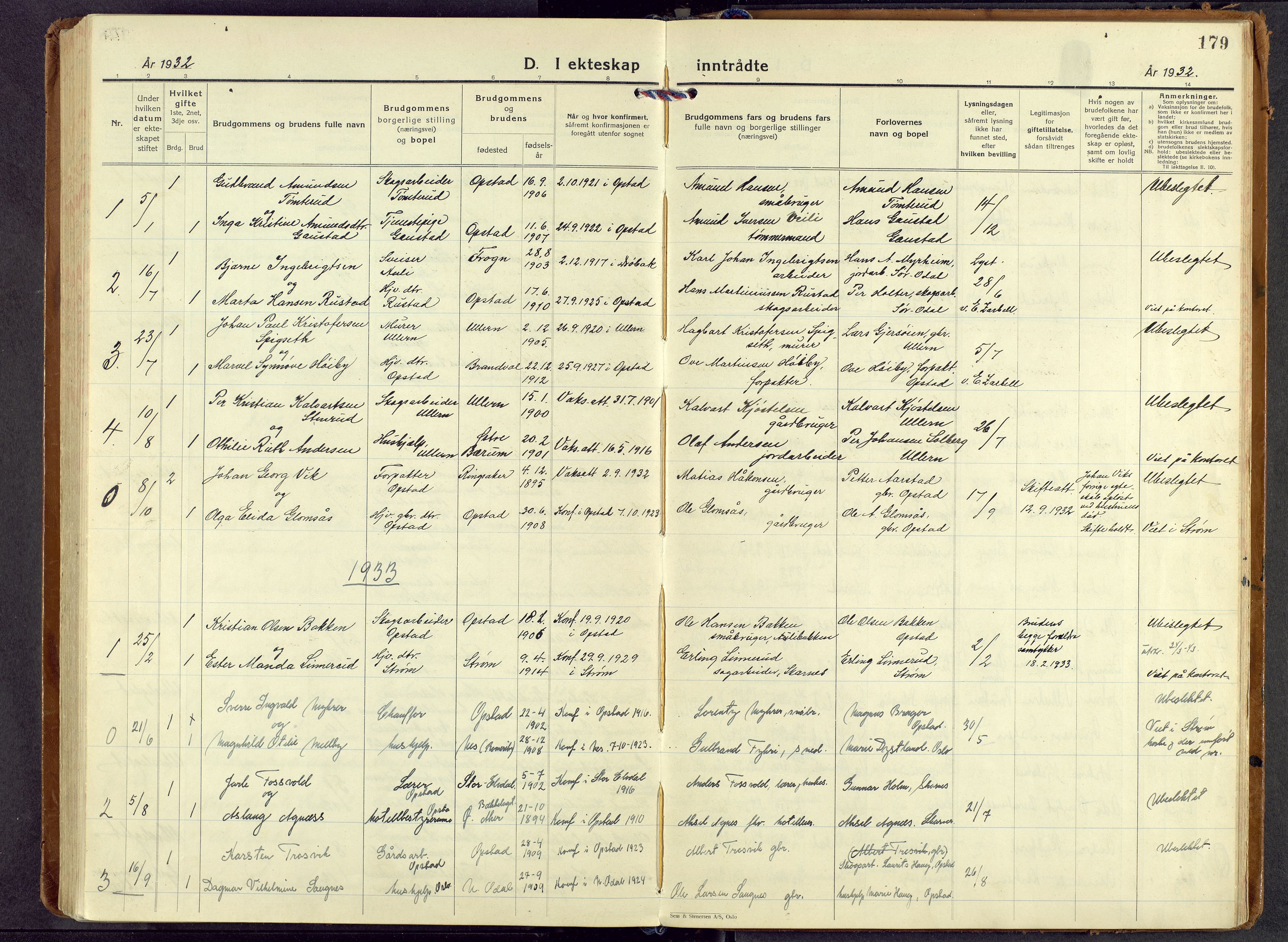 Sør-Odal prestekontor, AV/SAH-PREST-030/H/Ha/Haa/L0017: Parish register (official) no. 17, 1927-1980, p. 179