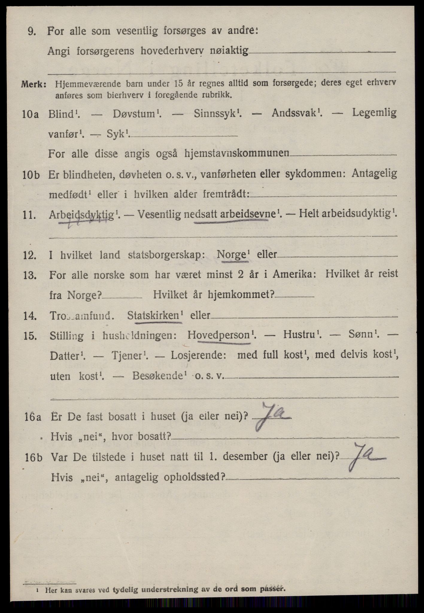 SAT, 1920 census for Borgund, 1920, p. 5107