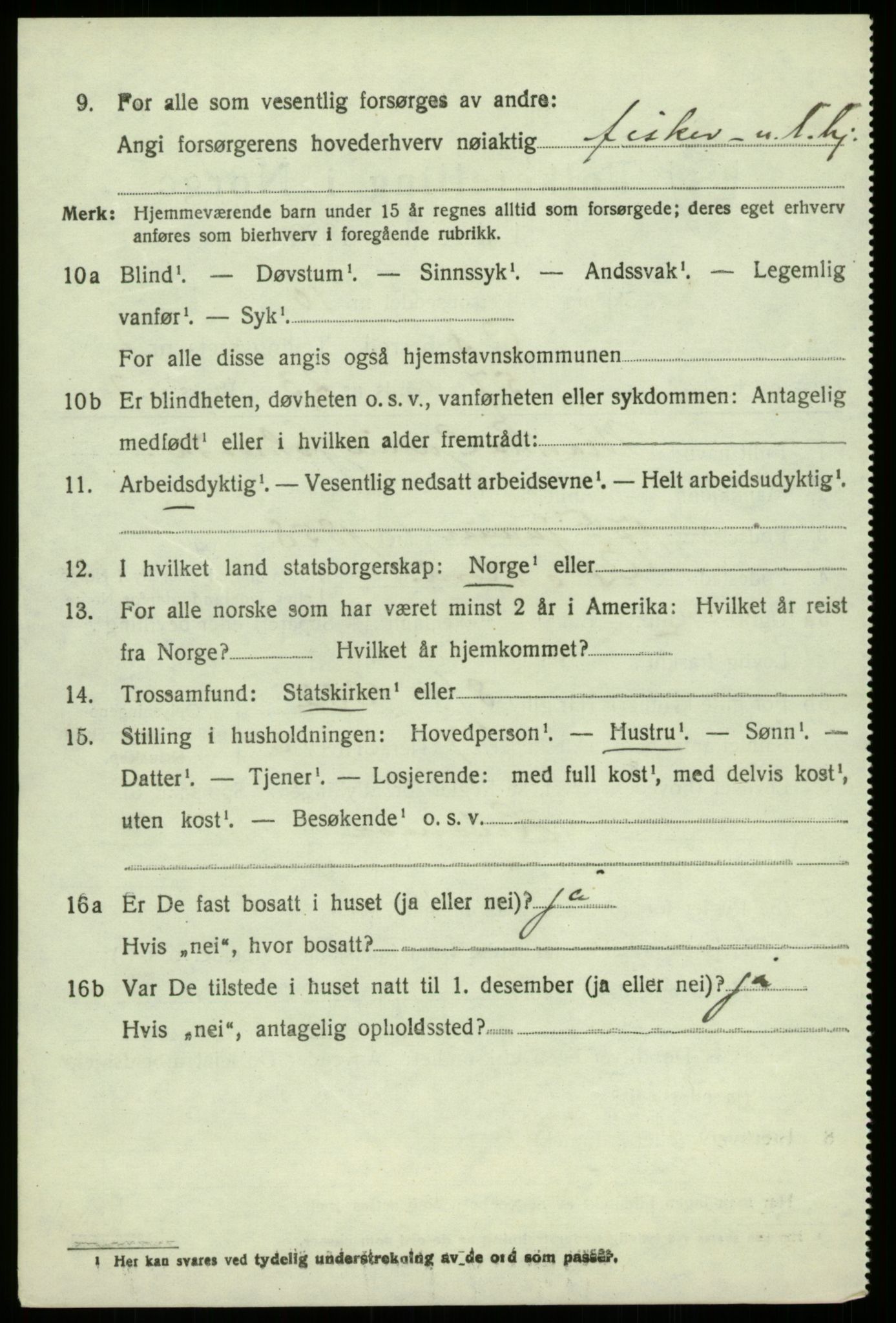 SAB, 1920 census for Os, 1920, p. 2579