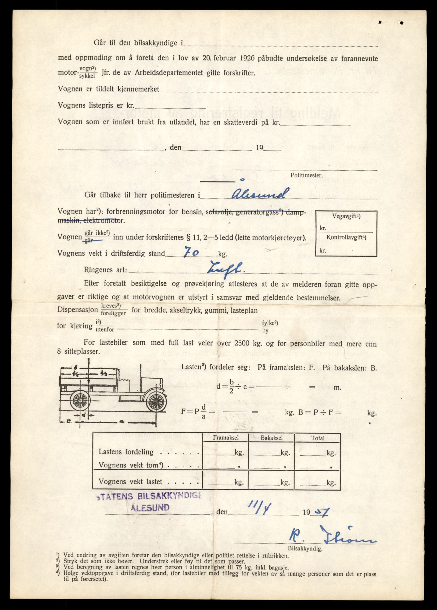 Møre og Romsdal vegkontor - Ålesund trafikkstasjon, AV/SAT-A-4099/F/Fe/L0026: Registreringskort for kjøretøy T 11046 - T 11160, 1927-1998, p. 1018