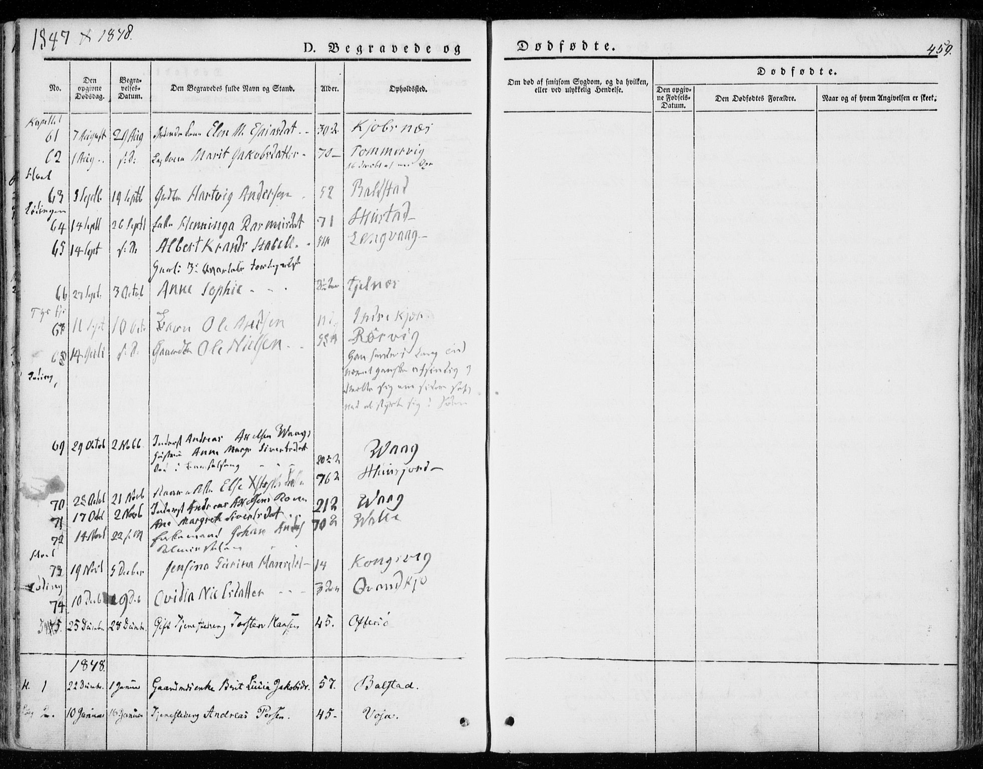 Ministerialprotokoller, klokkerbøker og fødselsregistre - Nordland, AV/SAT-A-1459/872/L1033: Parish register (official) no. 872A08, 1840-1863, p. 459