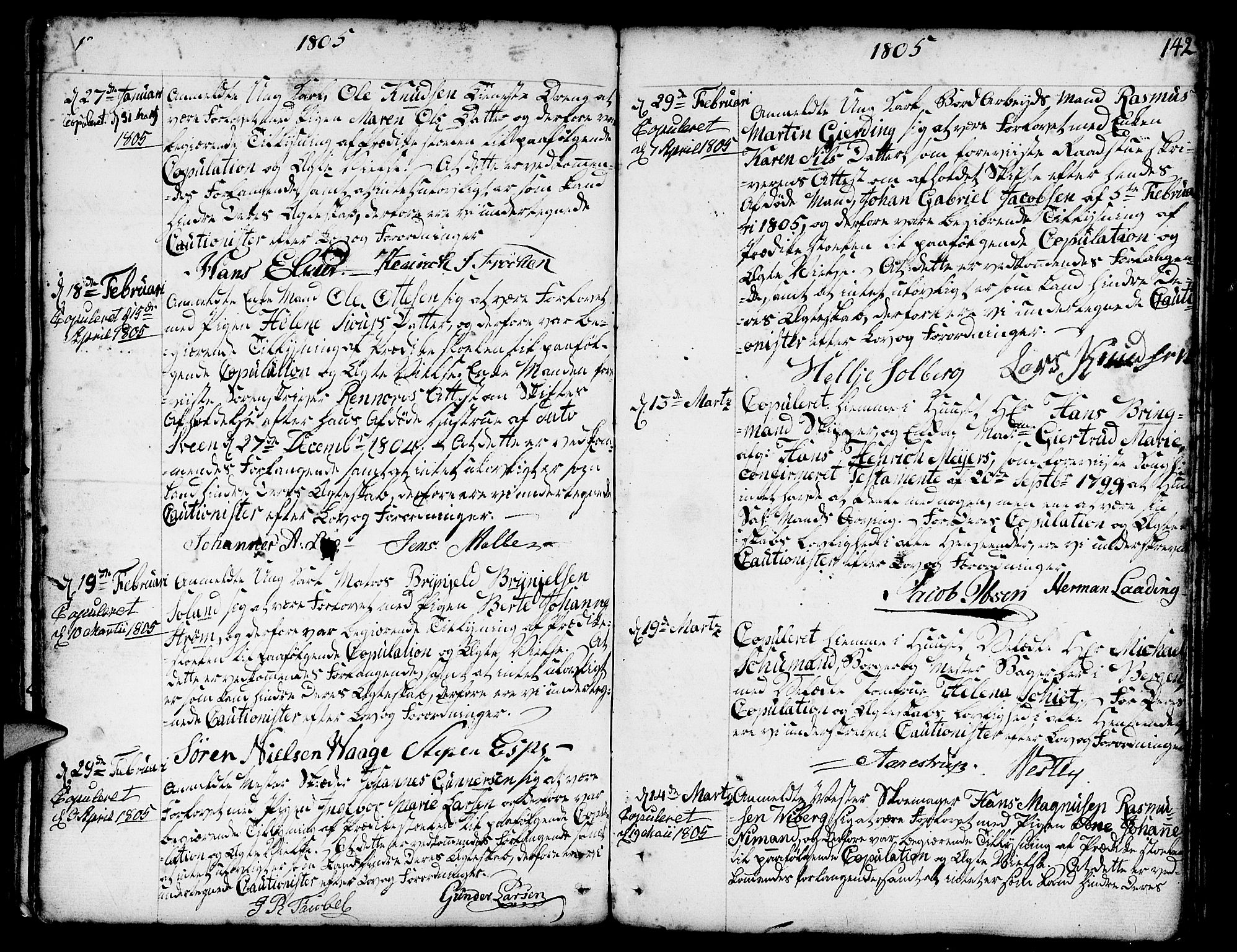 Nykirken Sokneprestembete, SAB/A-77101/H/Haa/L0008: Parish register (official) no. A 8, 1776-1814, p. 142
