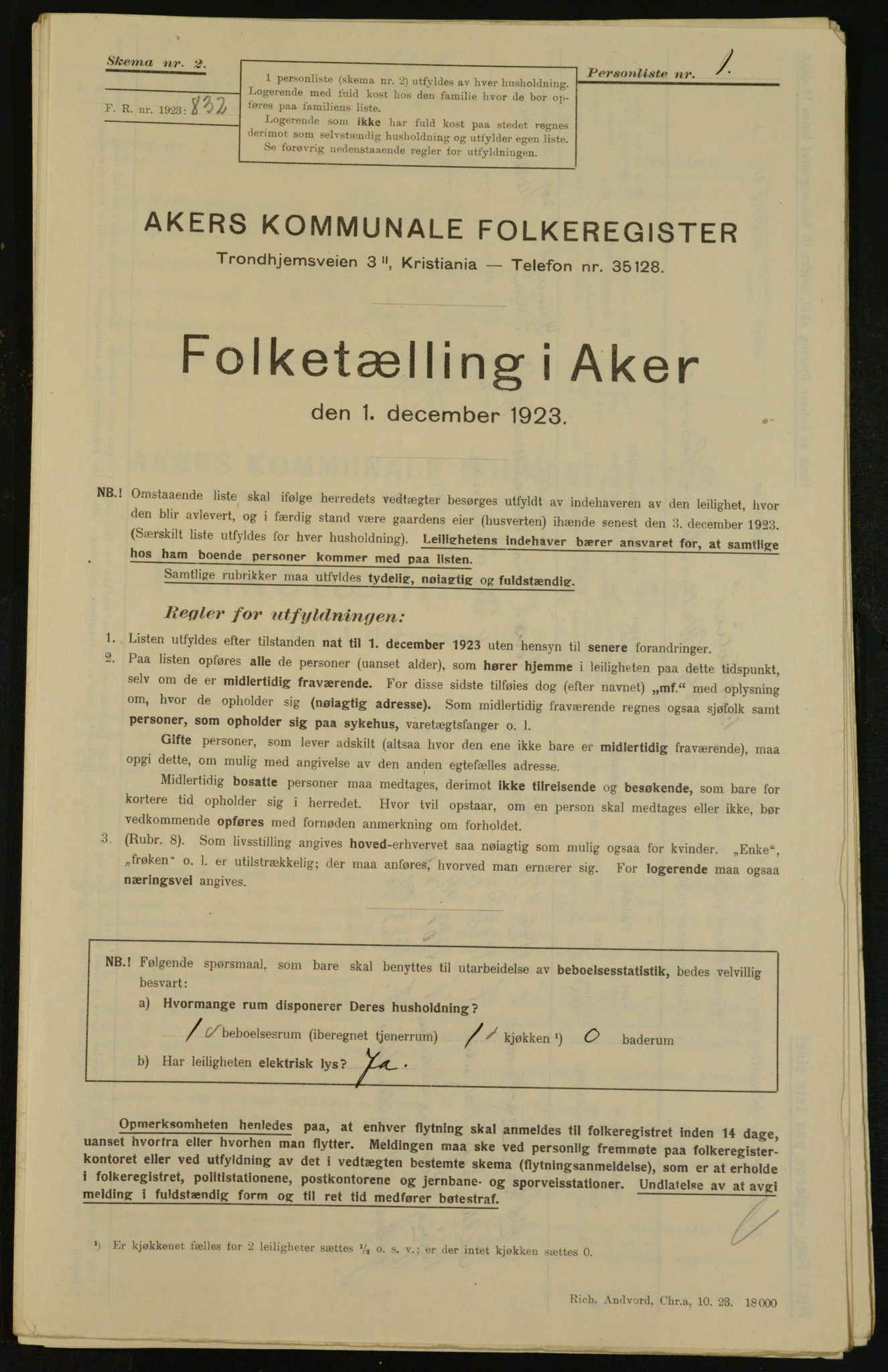 , Municipal Census 1923 for Aker, 1923, p. 27967