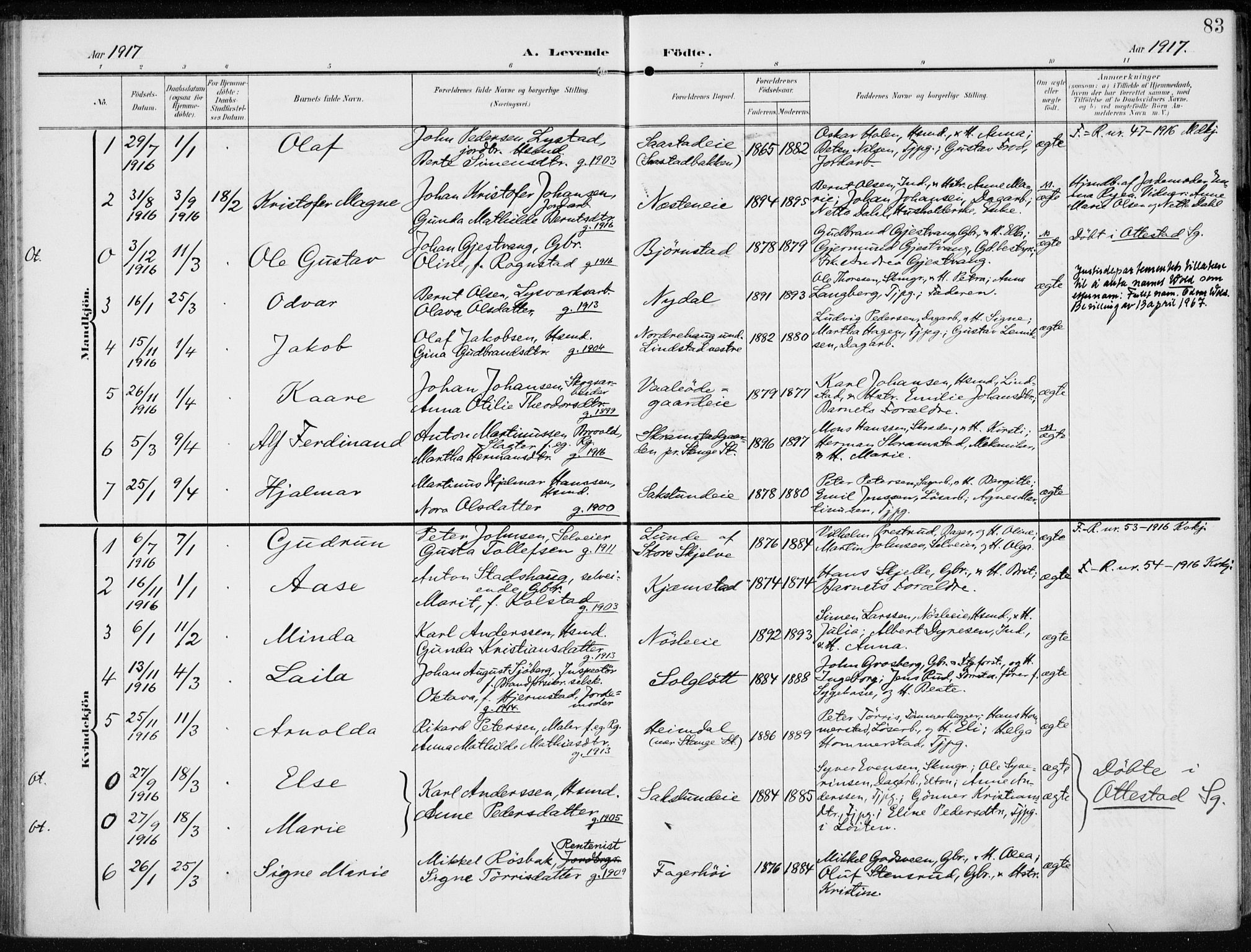 Stange prestekontor, SAH/PREST-002/K/L0024: Parish register (official) no. 24, 1906-1922, p. 83