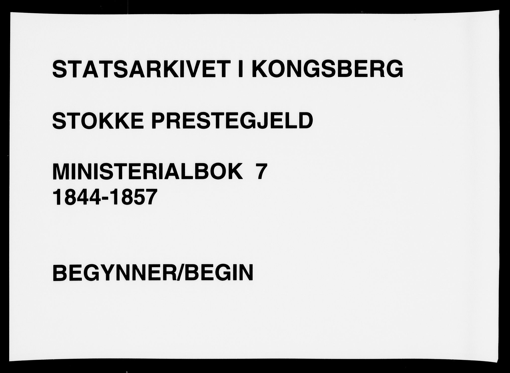 Stokke kirkebøker, AV/SAKO-A-320/F/Fa/L0007: Parish register (official) no. I 7, 1844-1857