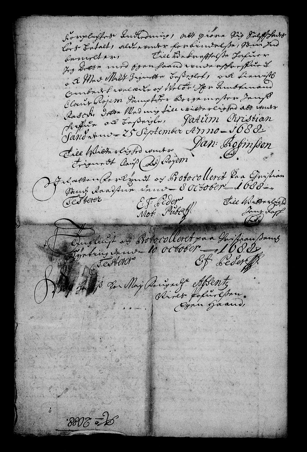 Stattholderembetet 1572-1771, RA/EA-2870/Af/L0002: Avskrifter av vedlegg til originale supplikker, nummerert i samsvar med supplikkbøkene, 1687-1689, p. 345