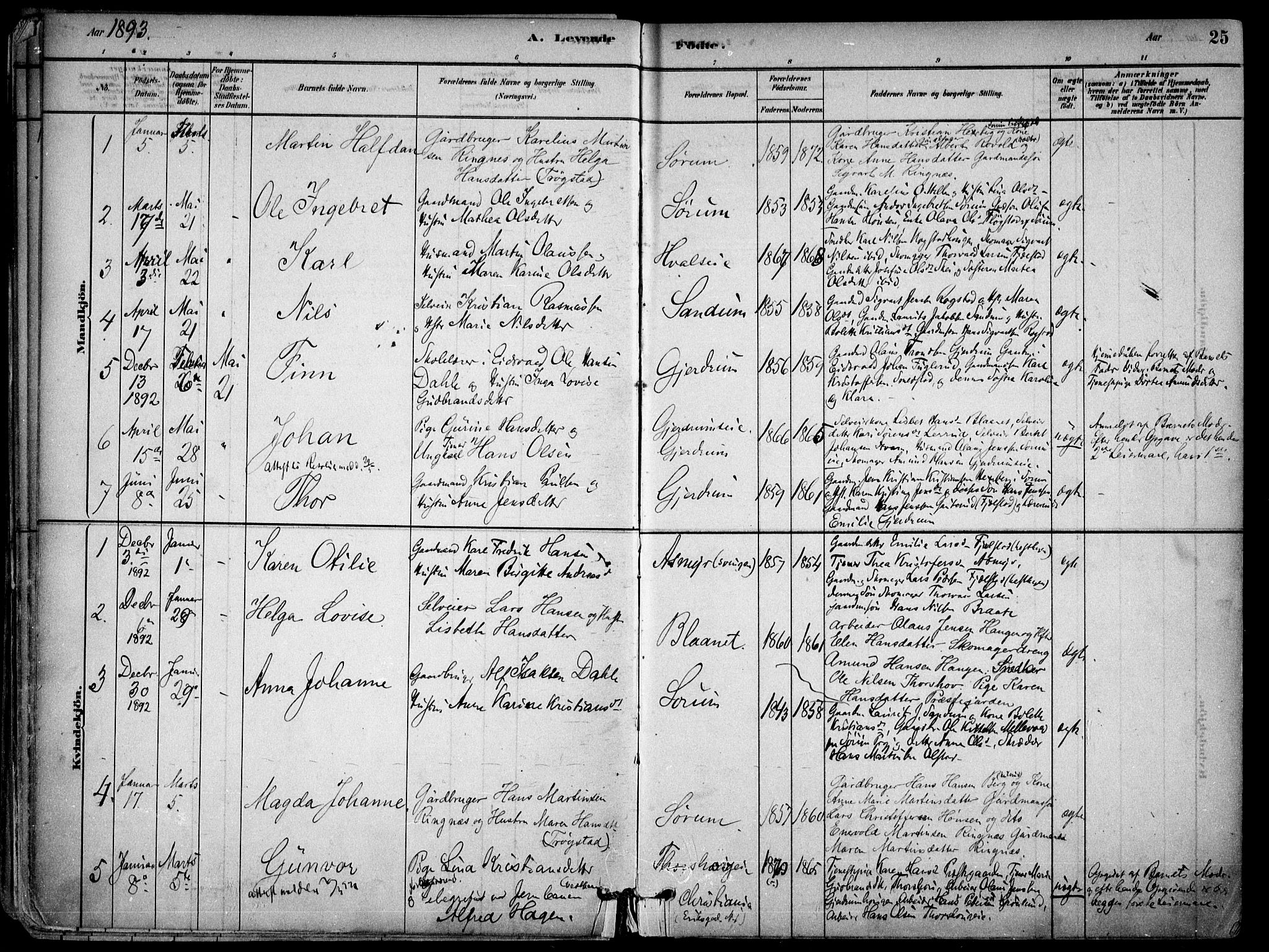 Gjerdrum prestekontor Kirkebøker, AV/SAO-A-10412b/F/Fa/L0009: Parish register (official) no. I 9, 1881-1916, p. 25