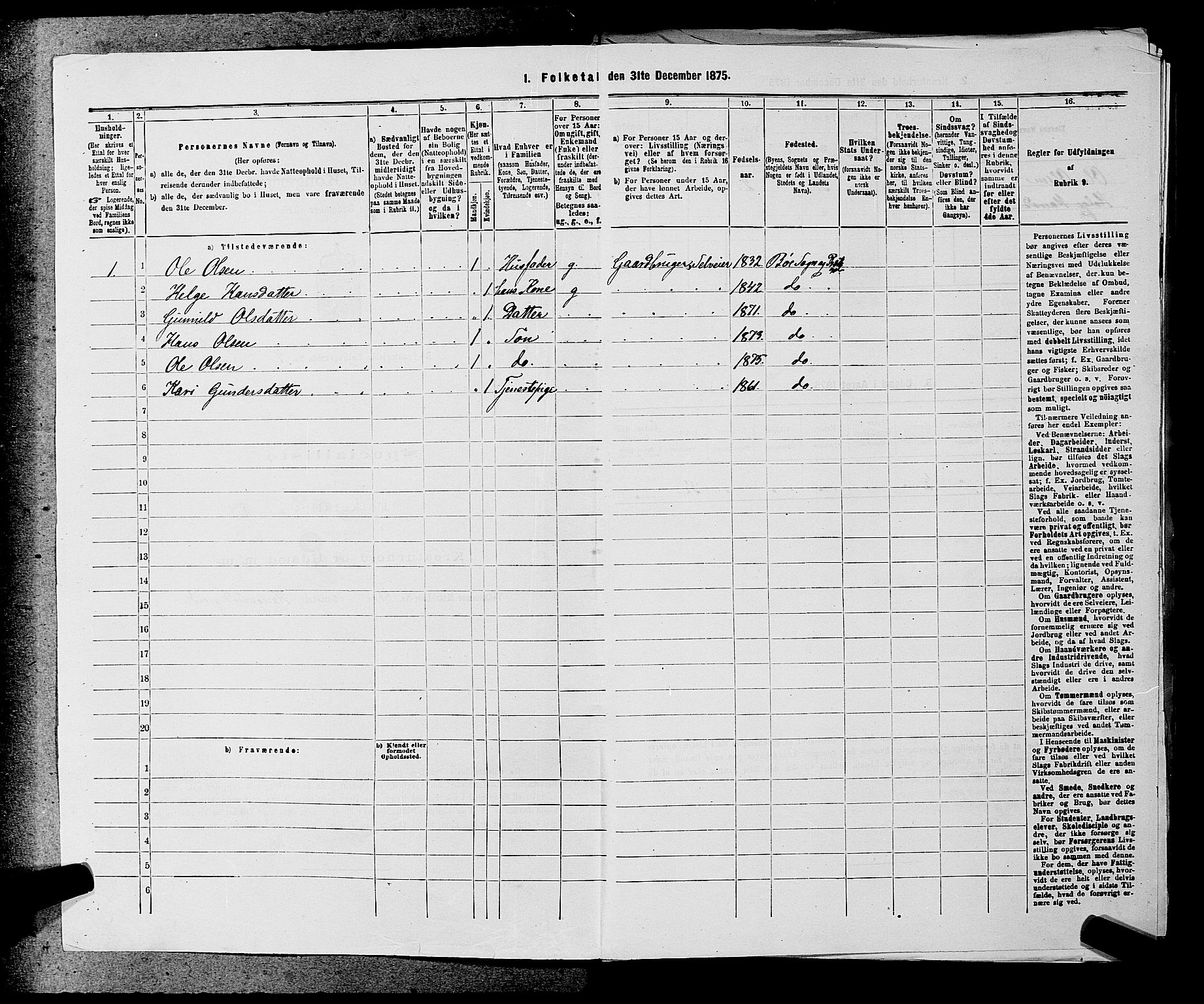 SAKO, 1875 census for 0821P Bø, 1875, p. 428