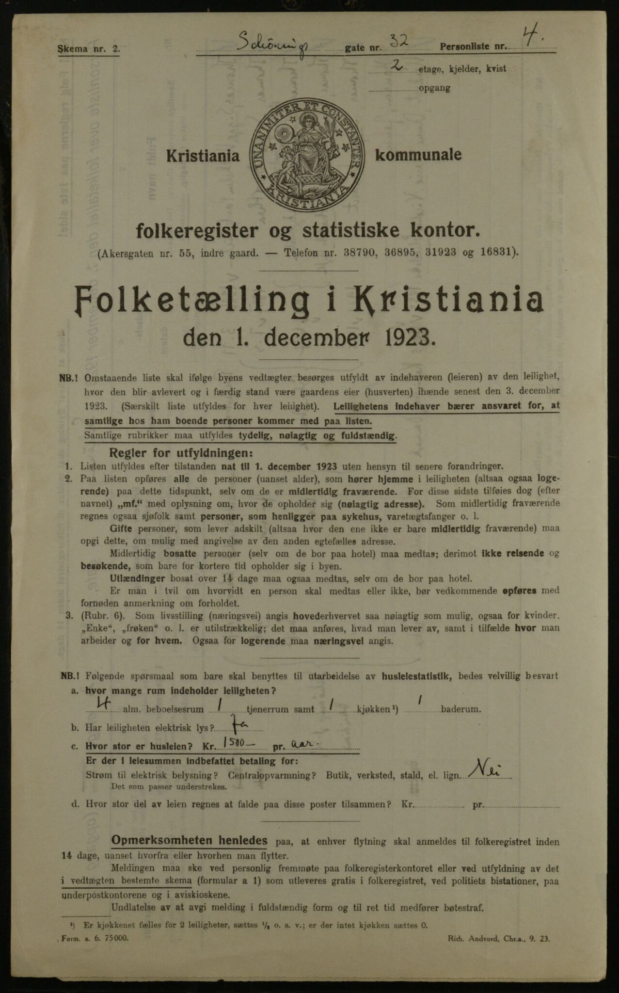 OBA, Municipal Census 1923 for Kristiania, 1923, p. 103931