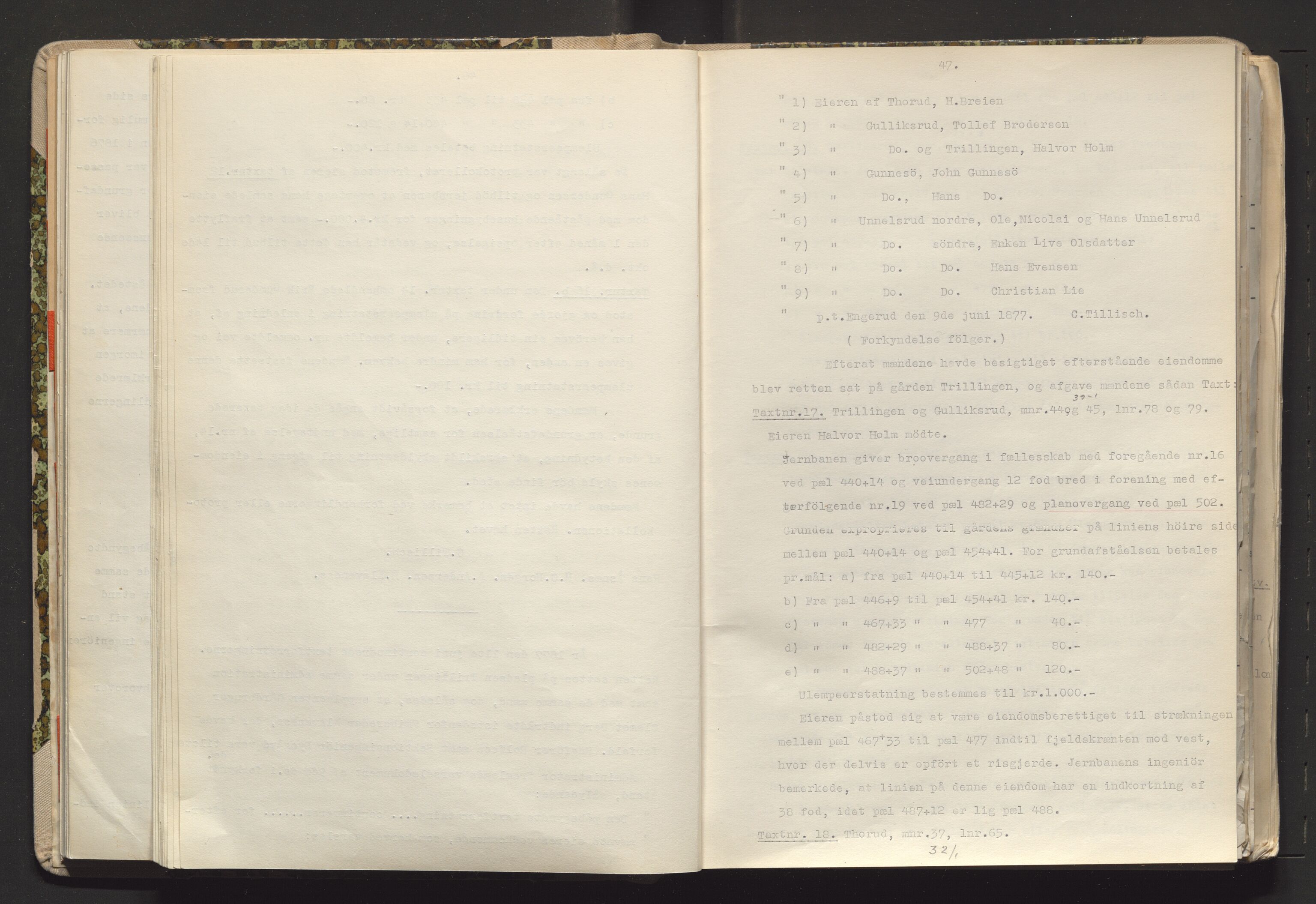 Norges Statsbaner Drammen distrikt (NSB), AV/SAKO-A-30/Y/Yc/L0005: Takster Vestfoldbanen strekningen Drammen-Horten samt Drammen stasjons utvidelse , 1877-1910, p. 47