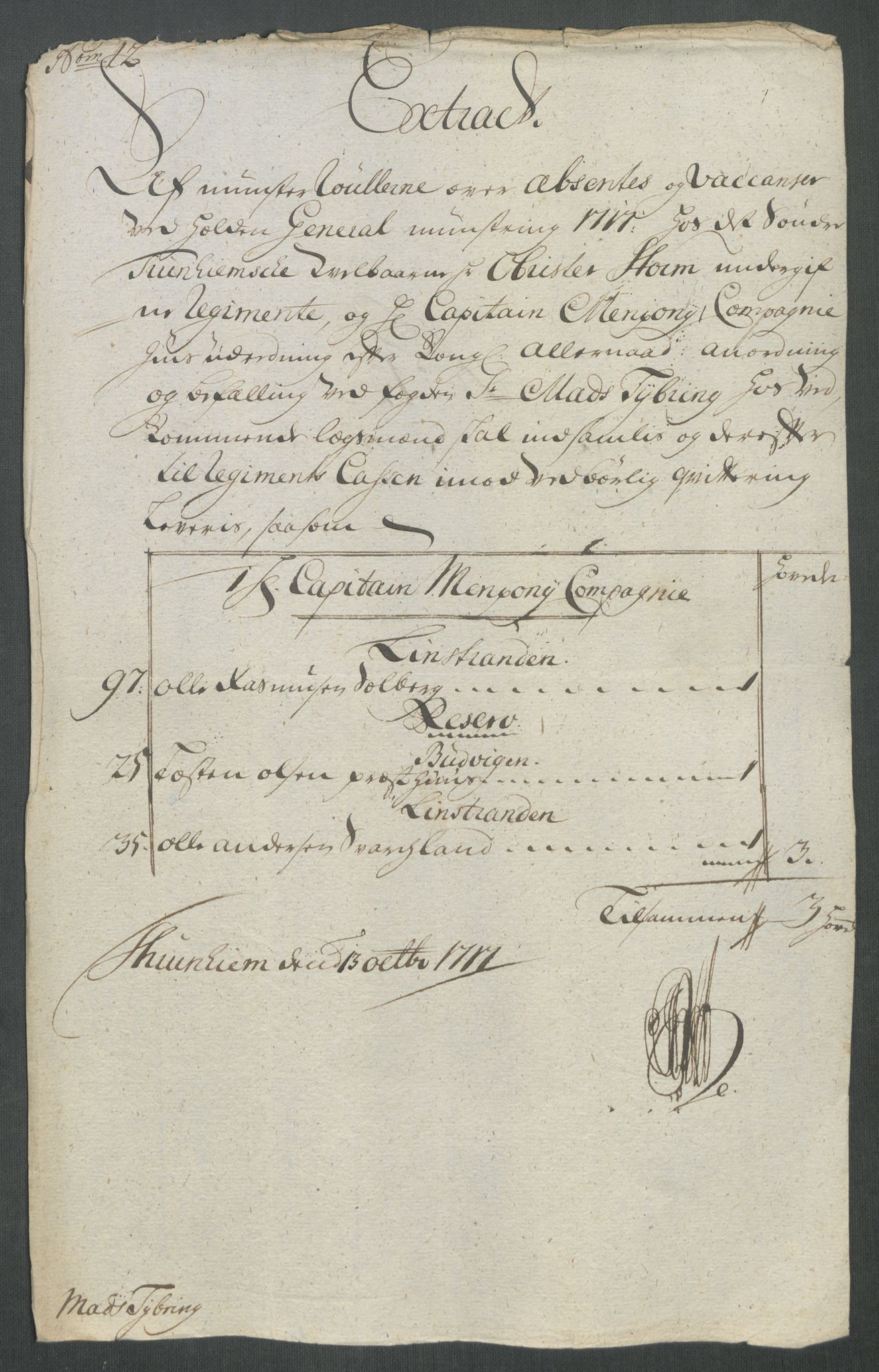 Rentekammeret inntil 1814, Reviderte regnskaper, Fogderegnskap, AV/RA-EA-4092/R61/L4116: Fogderegnskap Strinda og Selbu, 1717-1718, p. 127