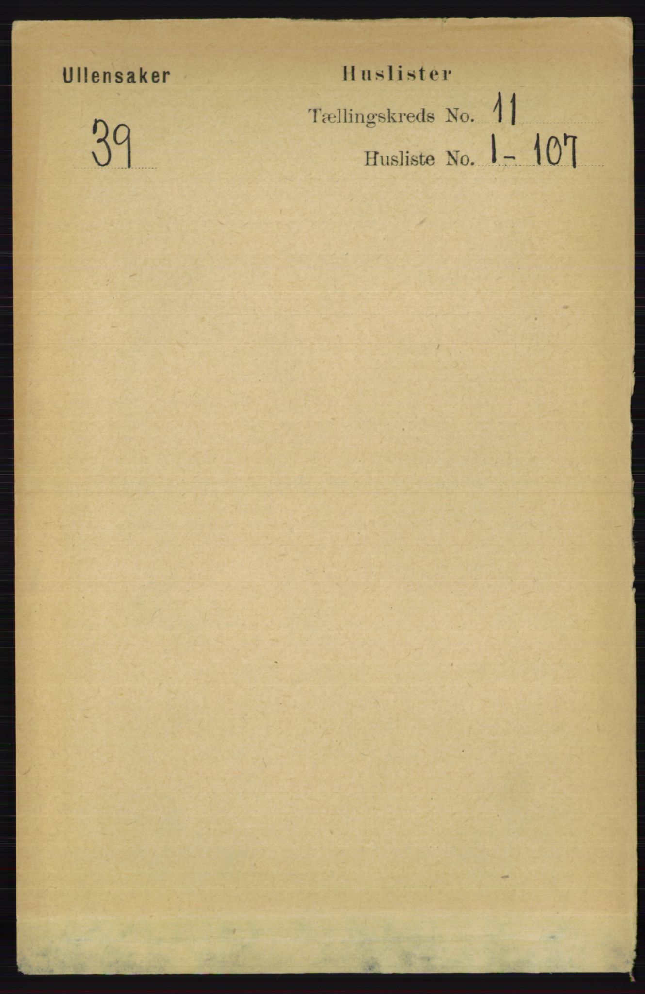 RA, 1891 census for 0235 Ullensaker, 1891, p. 4809