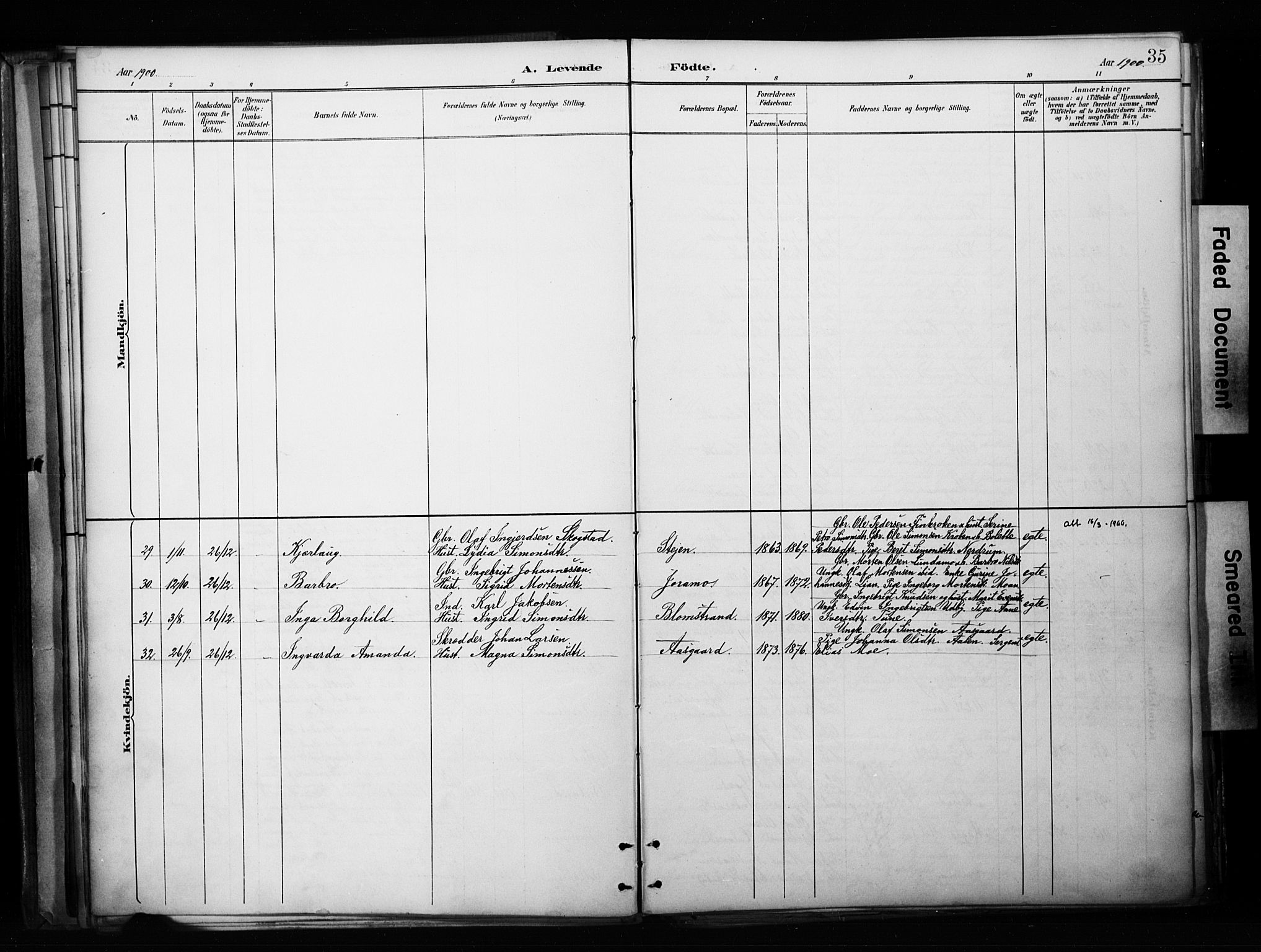 Målselv sokneprestembete, SATØ/S-1311/G/Ga/Gaa/L0010kirke: Parish register (official) no. 10, 1890-1902, p. 35