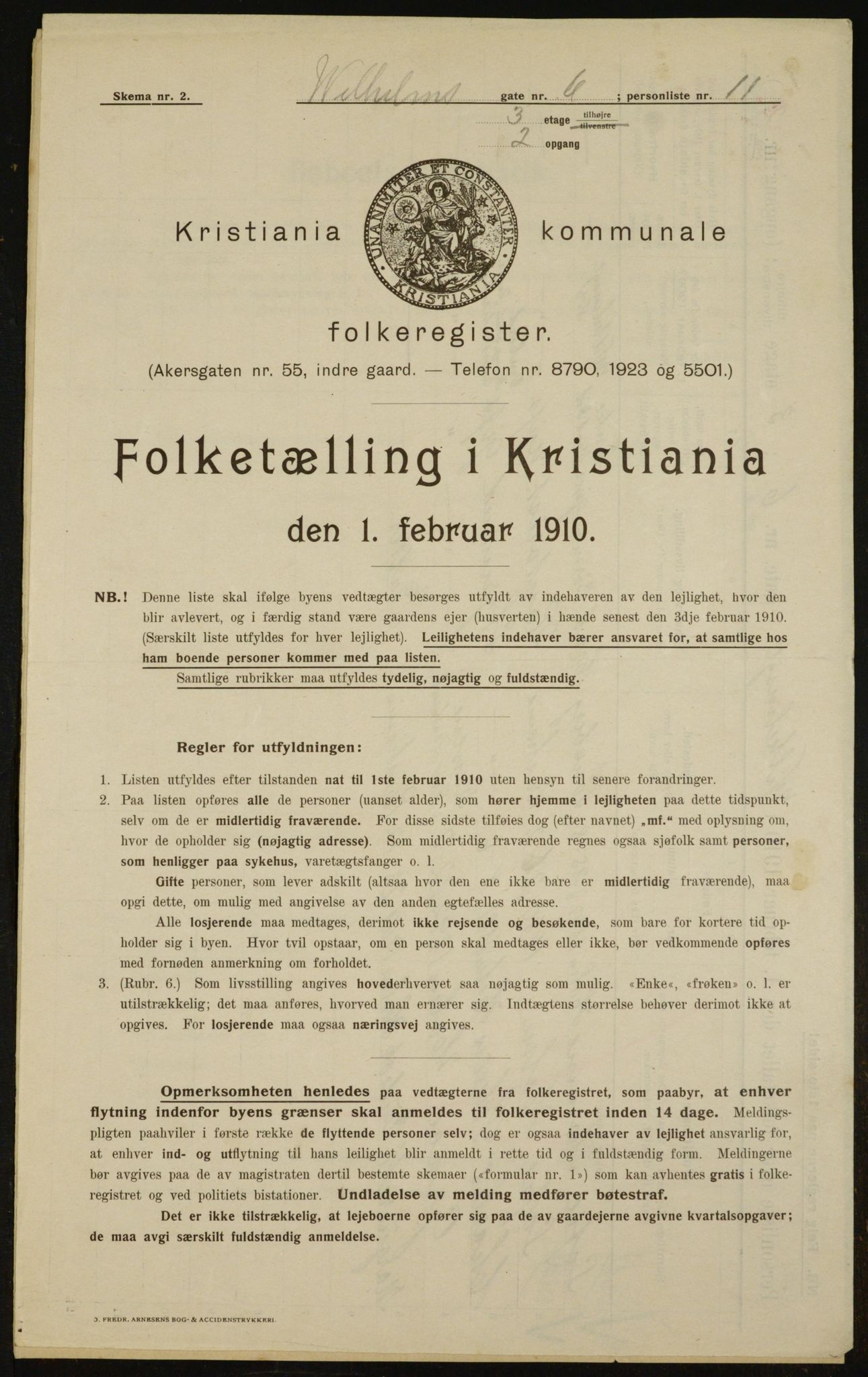 OBA, Municipal Census 1910 for Kristiania, 1910, p. 121617