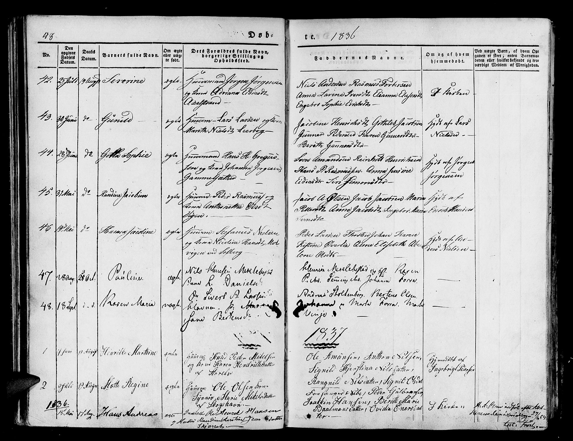 Tranøy sokneprestkontor, SATØ/S-1313/I/Ia/Iaa/L0005kirke: Parish register (official) no. 5, 1829-1844, p. 48