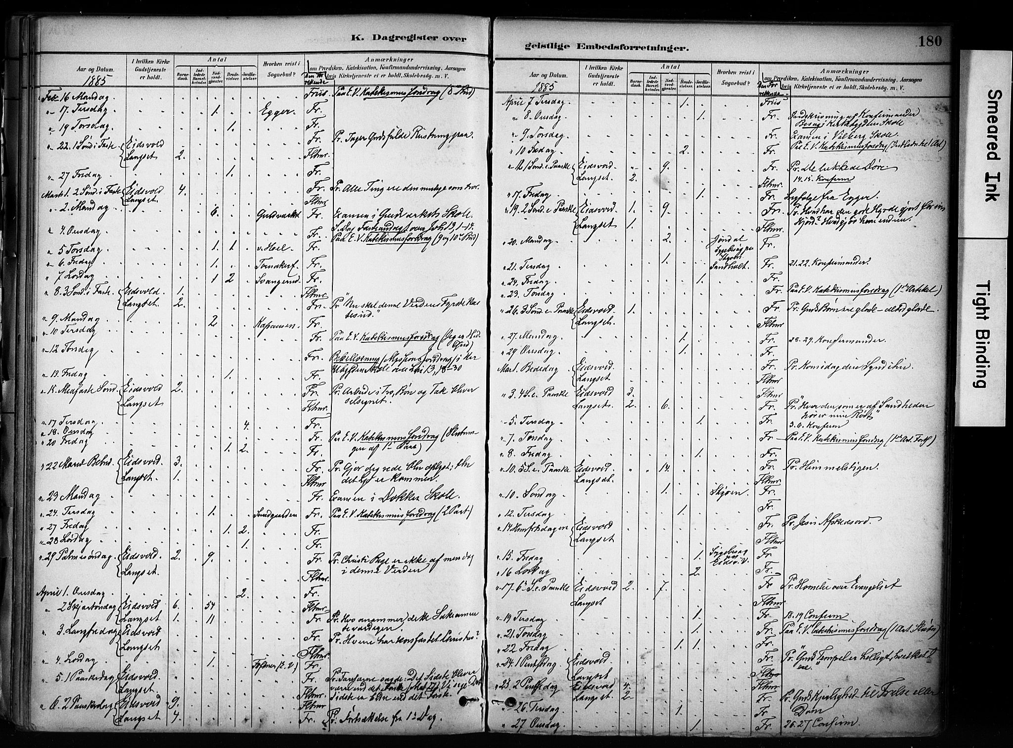 Eidsvoll prestekontor Kirkebøker, AV/SAO-A-10888/F/Fa/L0003: Parish register (official) no. I 3, 1882-1895, p. 180