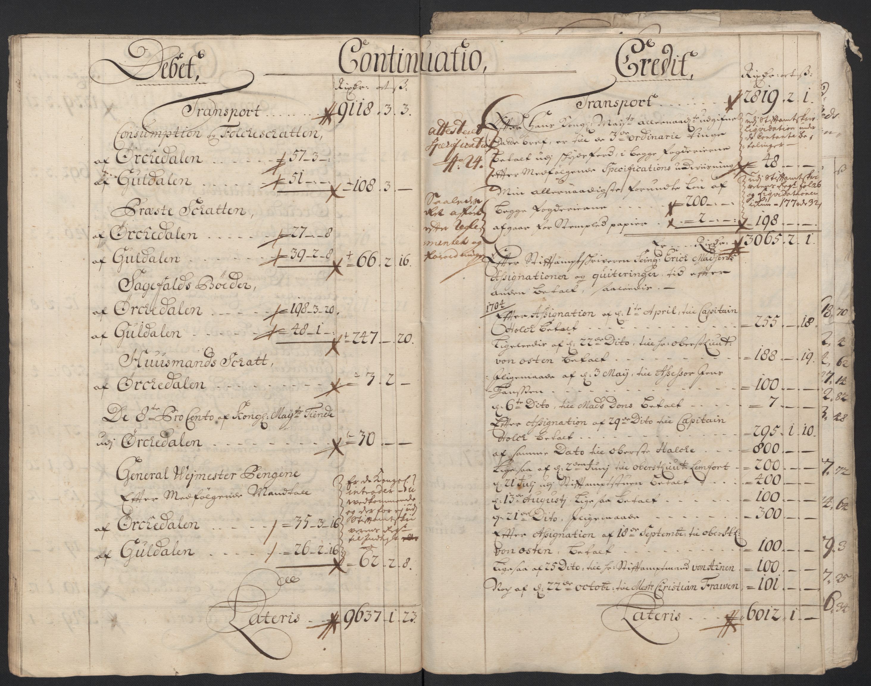 Rentekammeret inntil 1814, Reviderte regnskaper, Fogderegnskap, AV/RA-EA-4092/R60/L3954: Fogderegnskap Orkdal og Gauldal, 1704, p. 17