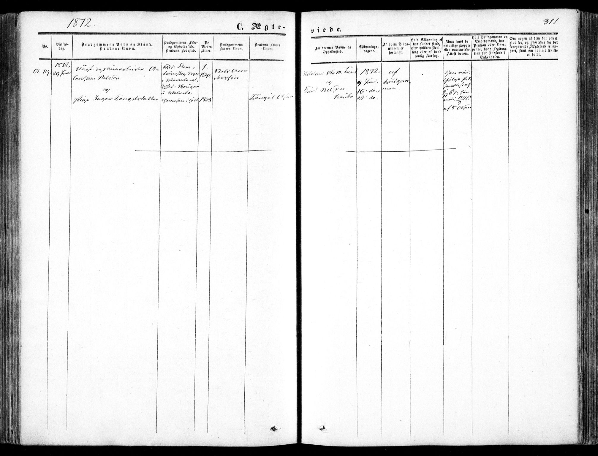 Dypvåg sokneprestkontor, SAK/1111-0007/F/Fa/Faa/L0006: Parish register (official) no. A 6, 1855-1872, p. 311
