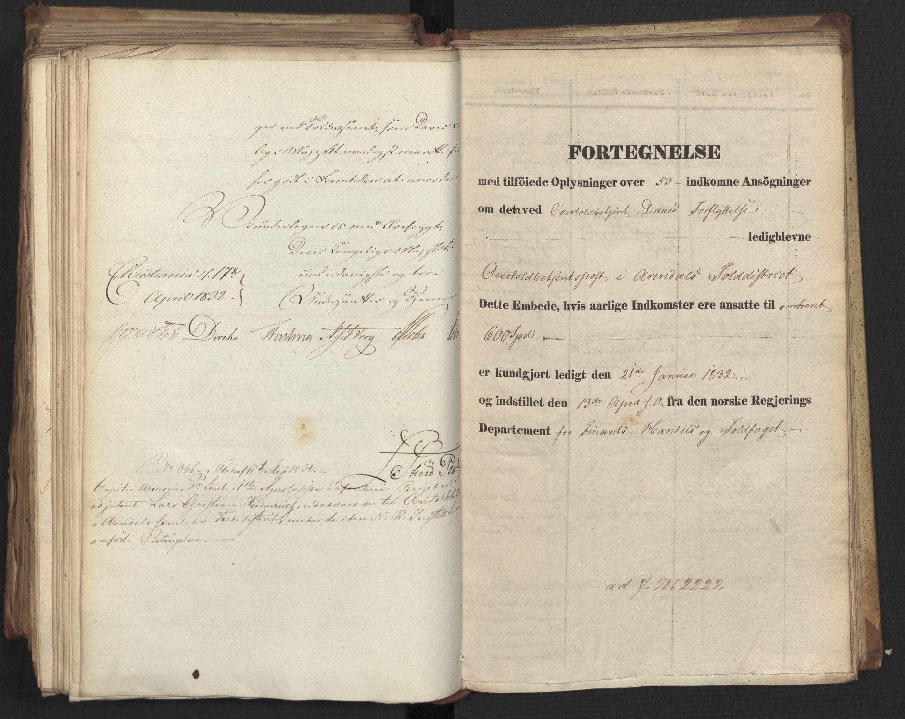 Statsrådsavdelingen i Stockholm, AV/RA-S-1003/D/Da/L0077: Regjeringsinnstillinger nr. 2100-2259, 1832, p. 472