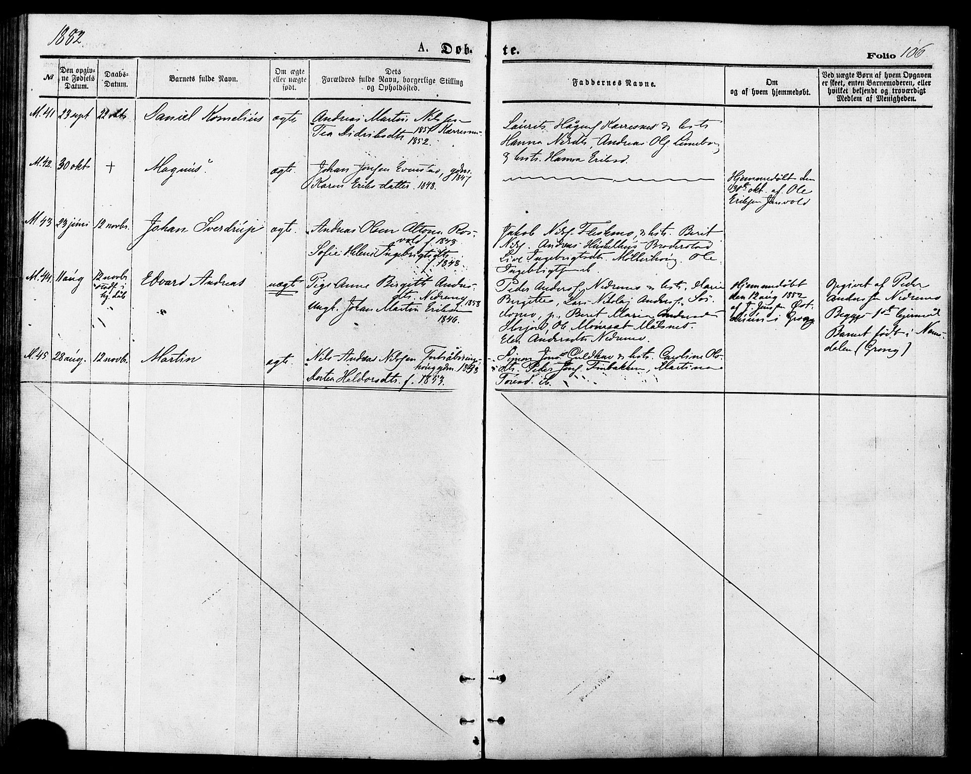 Målselv sokneprestembete, AV/SATØ-S-1311/G/Ga/Gaa/L0005kirke: Parish register (official) no. 5, 1872-1884, p. 106