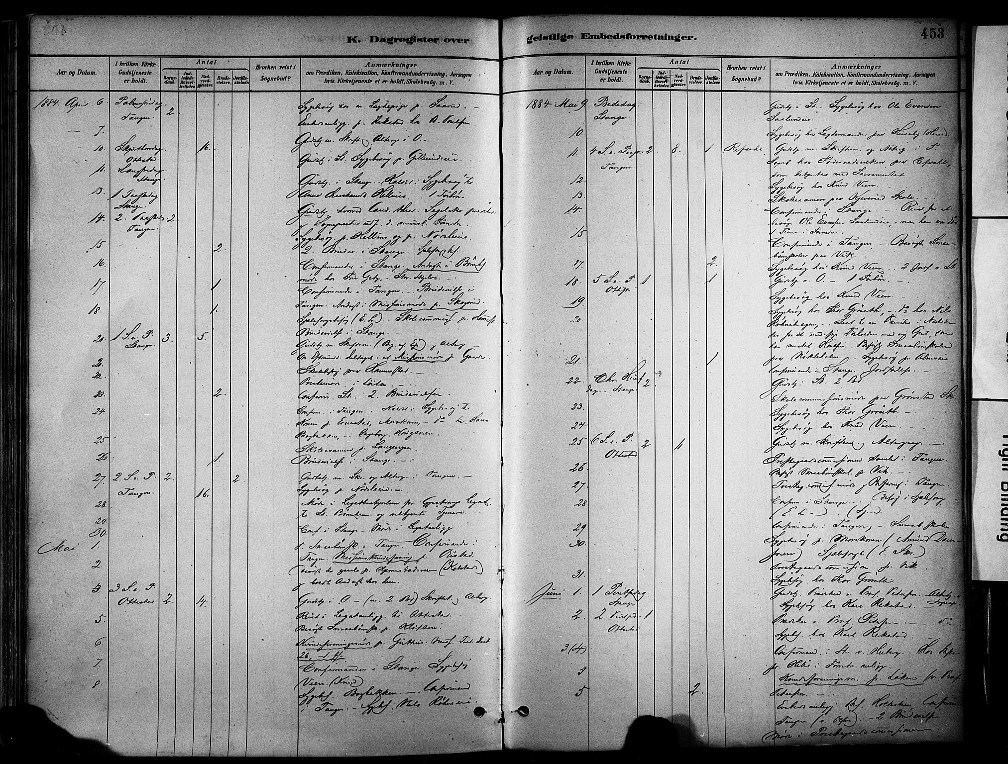 Stange prestekontor, AV/SAH-PREST-002/K/L0017: Parish register (official) no. 17, 1880-1893, p. 453