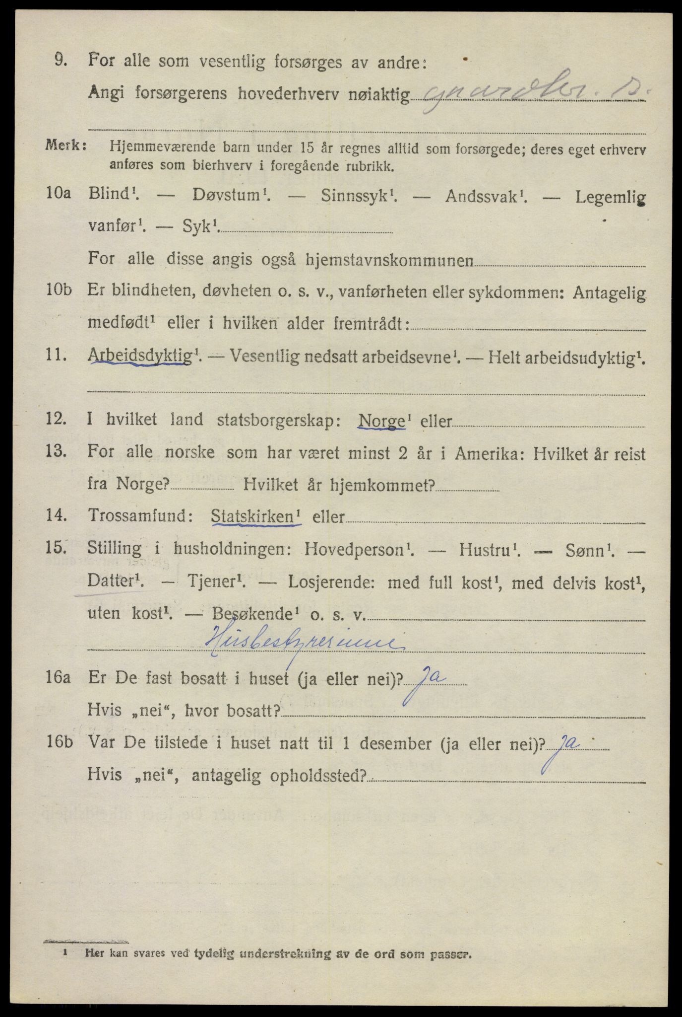 SAO, 1920 census for Våler, 1920, p. 2707