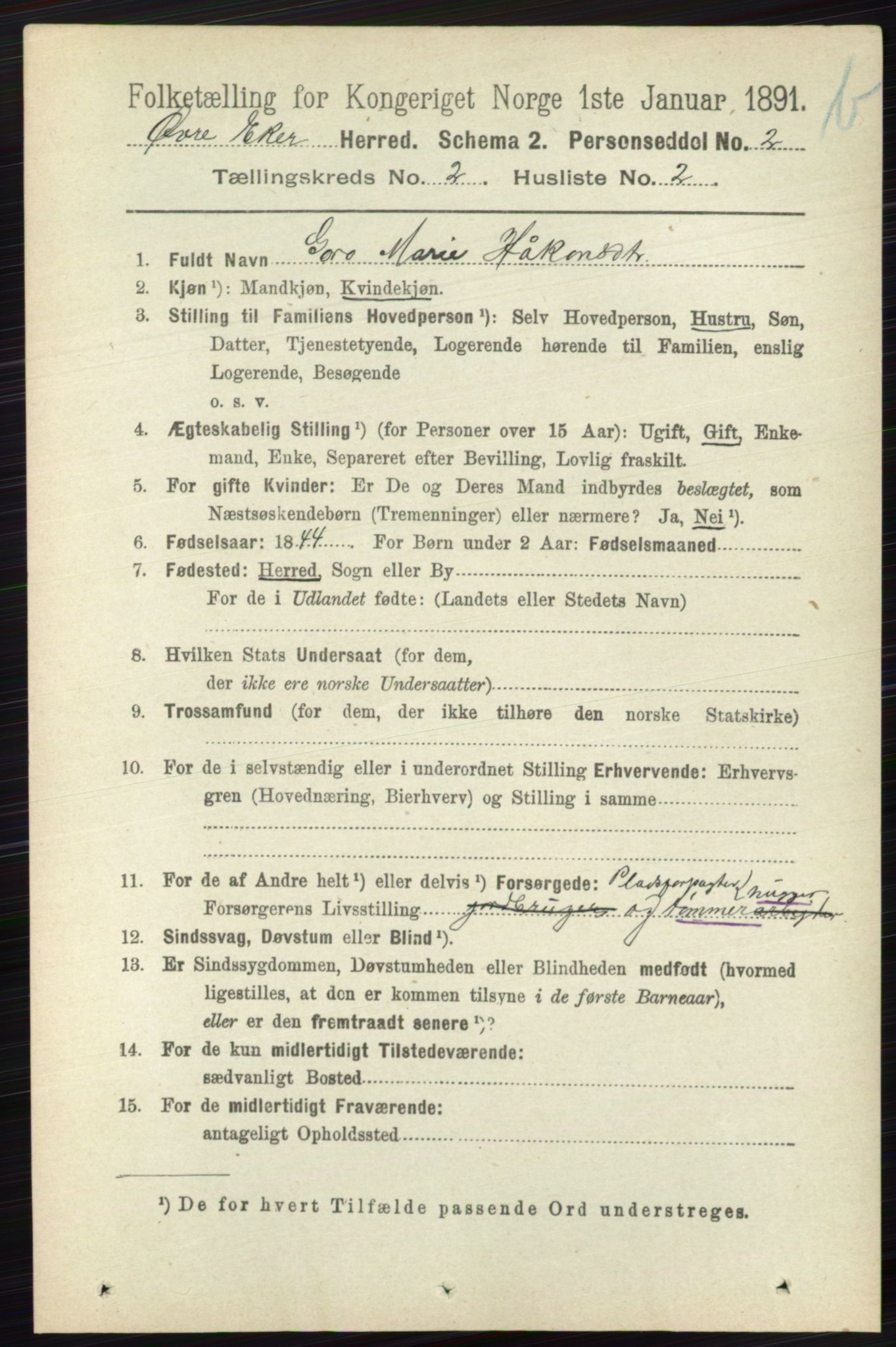 RA, 1891 census for 0624 Øvre Eiker, 1891, p. 8478