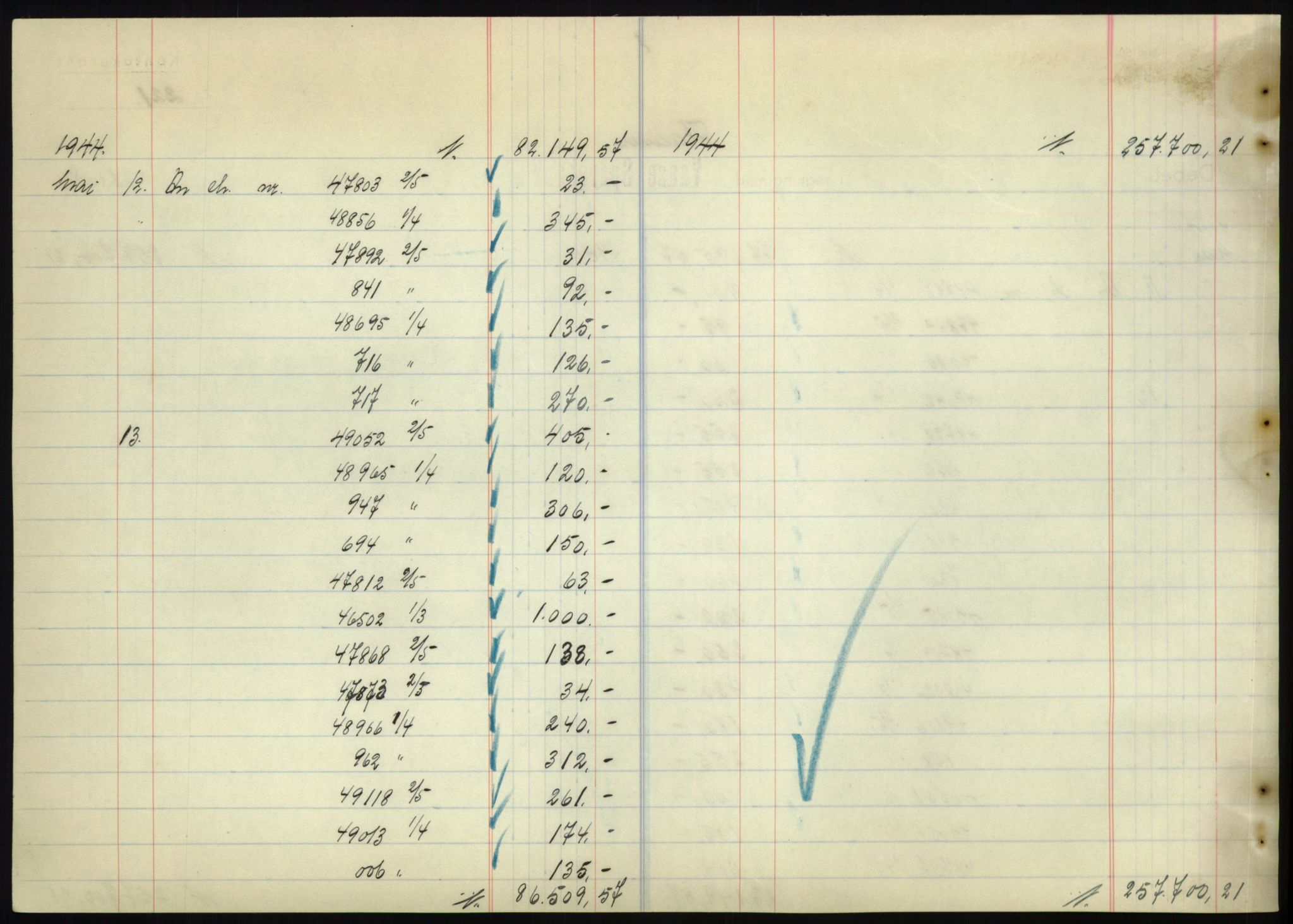 Forsvarsdepartementet, 10. kontor / Oppgjørskontoret, AV/RA-RAFA-1225/D/Db/L0180: Lista oppgjørskontor, 1942-1952, p. 2248