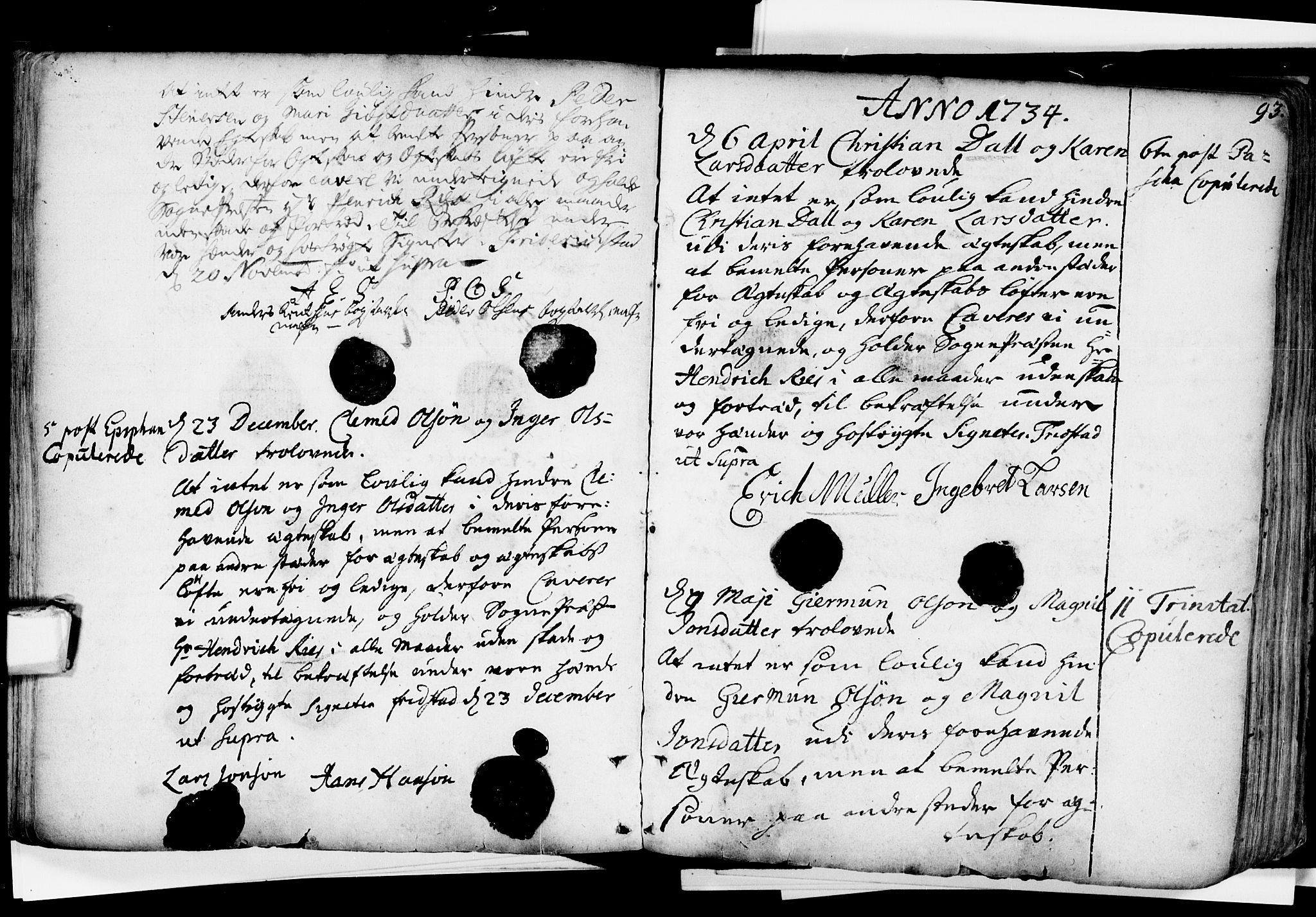 Glemmen prestekontor Kirkebøker, AV/SAO-A-10908/F/Fa/L0001: Parish register (official) no. 1, 1733-1759, p. 93